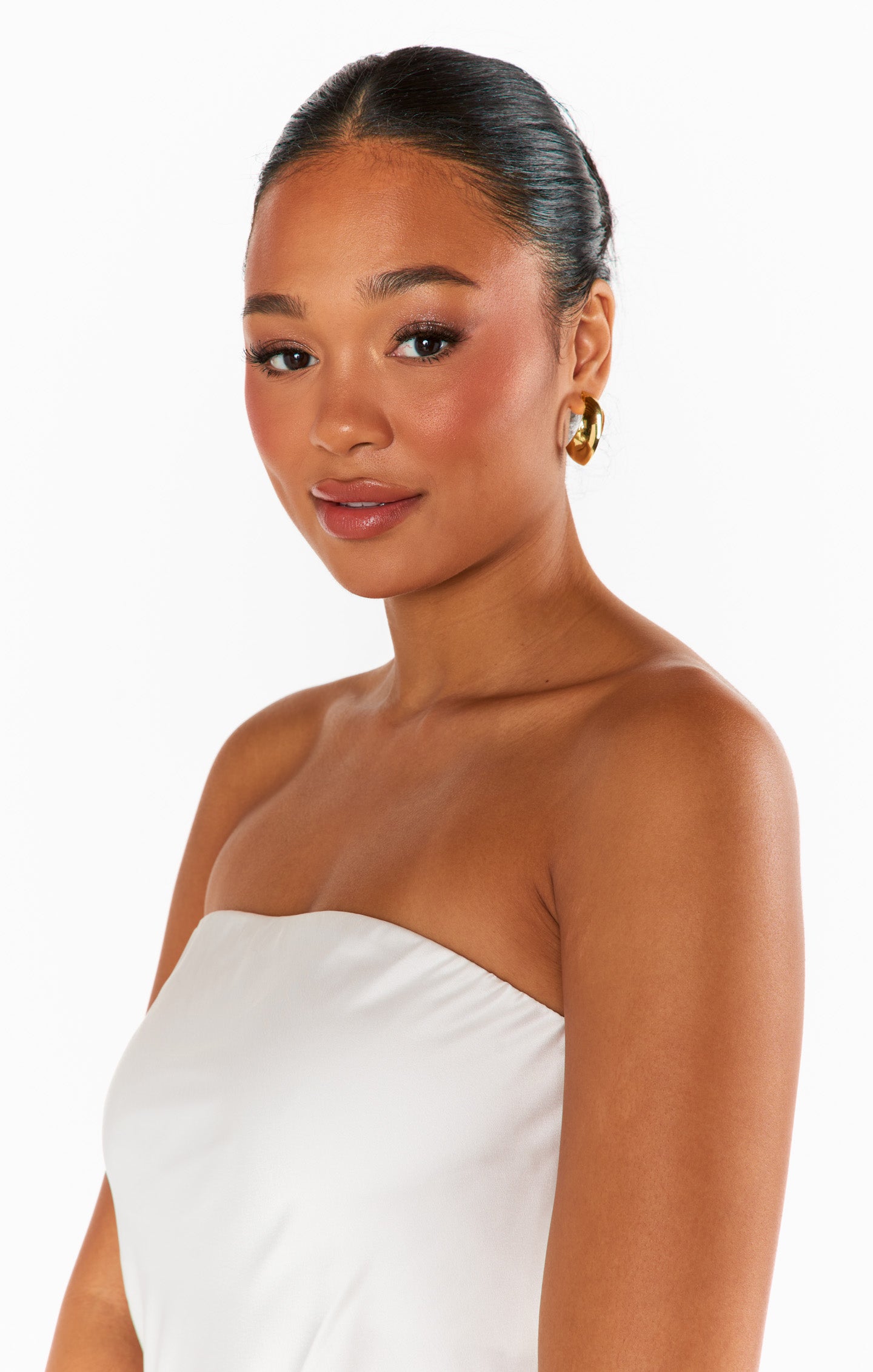 Gold Ribbon Hoop Earrings for Women | Faithy Jewels