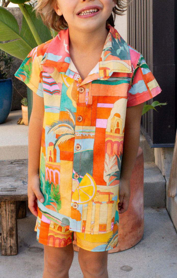Kids' Elastic Waist Shorts for Play | Postcards From Italia