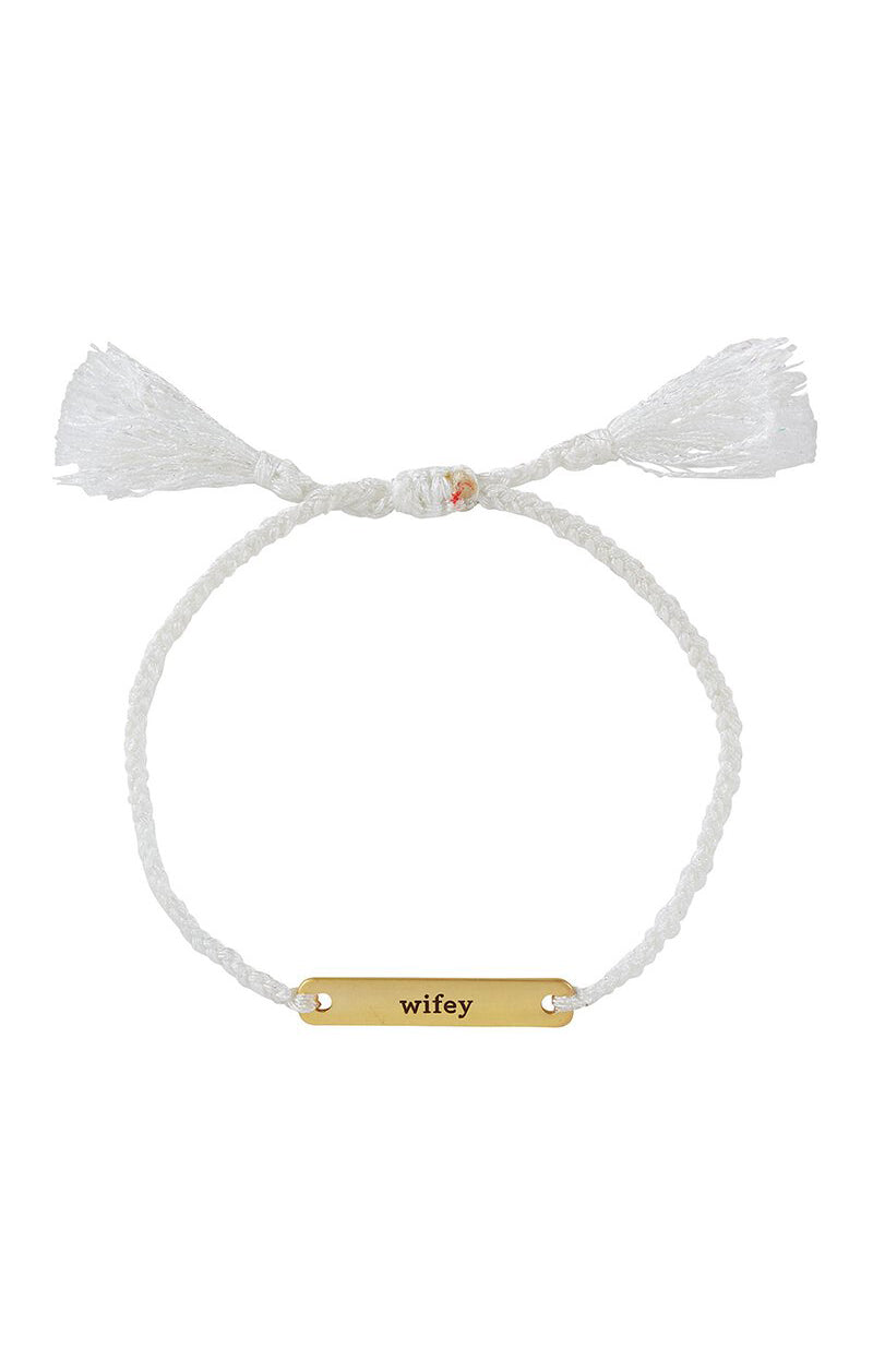 Gold Plated Wifey Bracelet for Brides | Customizable Gift
