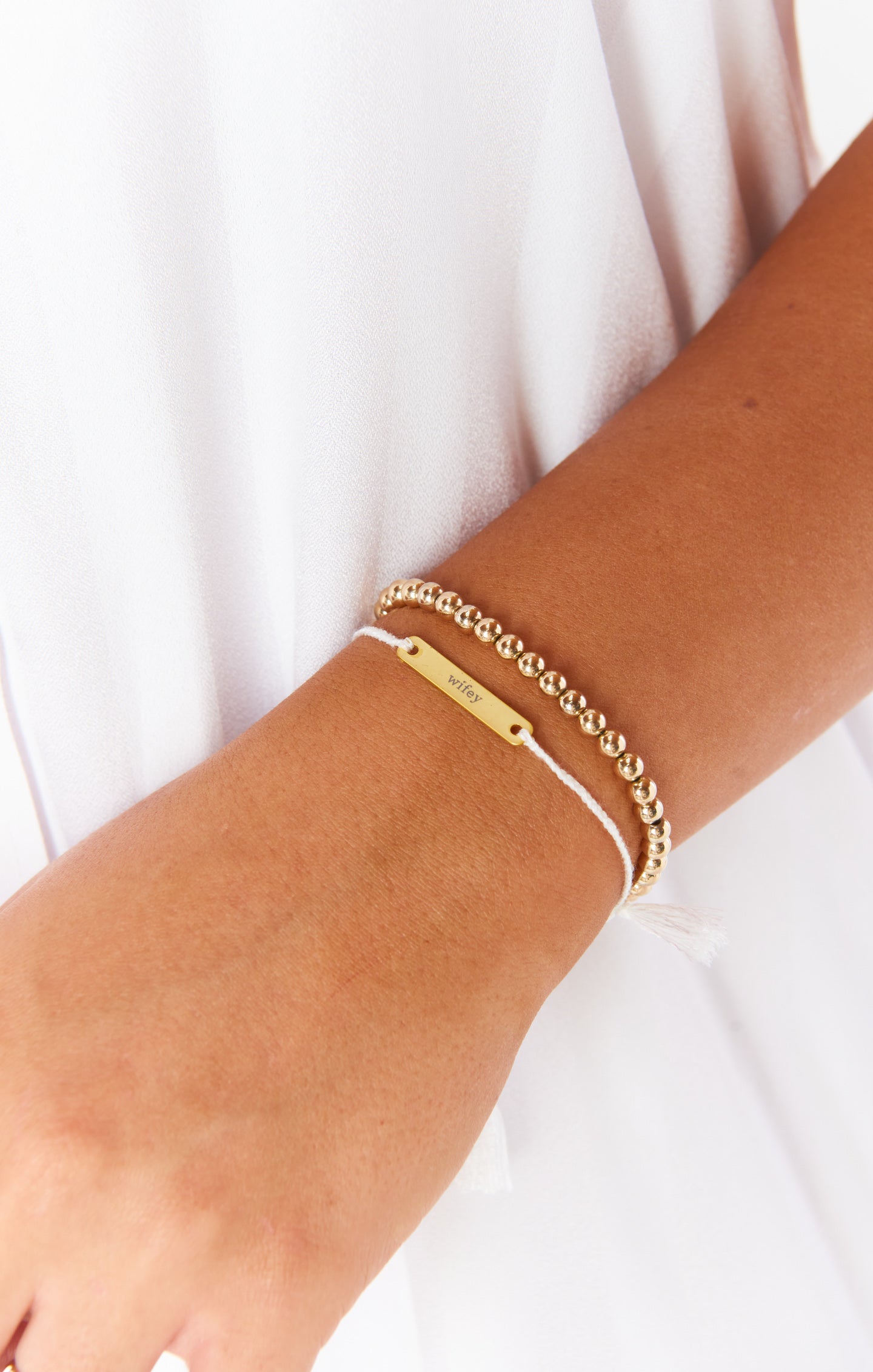 Gold Plated Wifey Bracelet for Brides | Customizable Gift