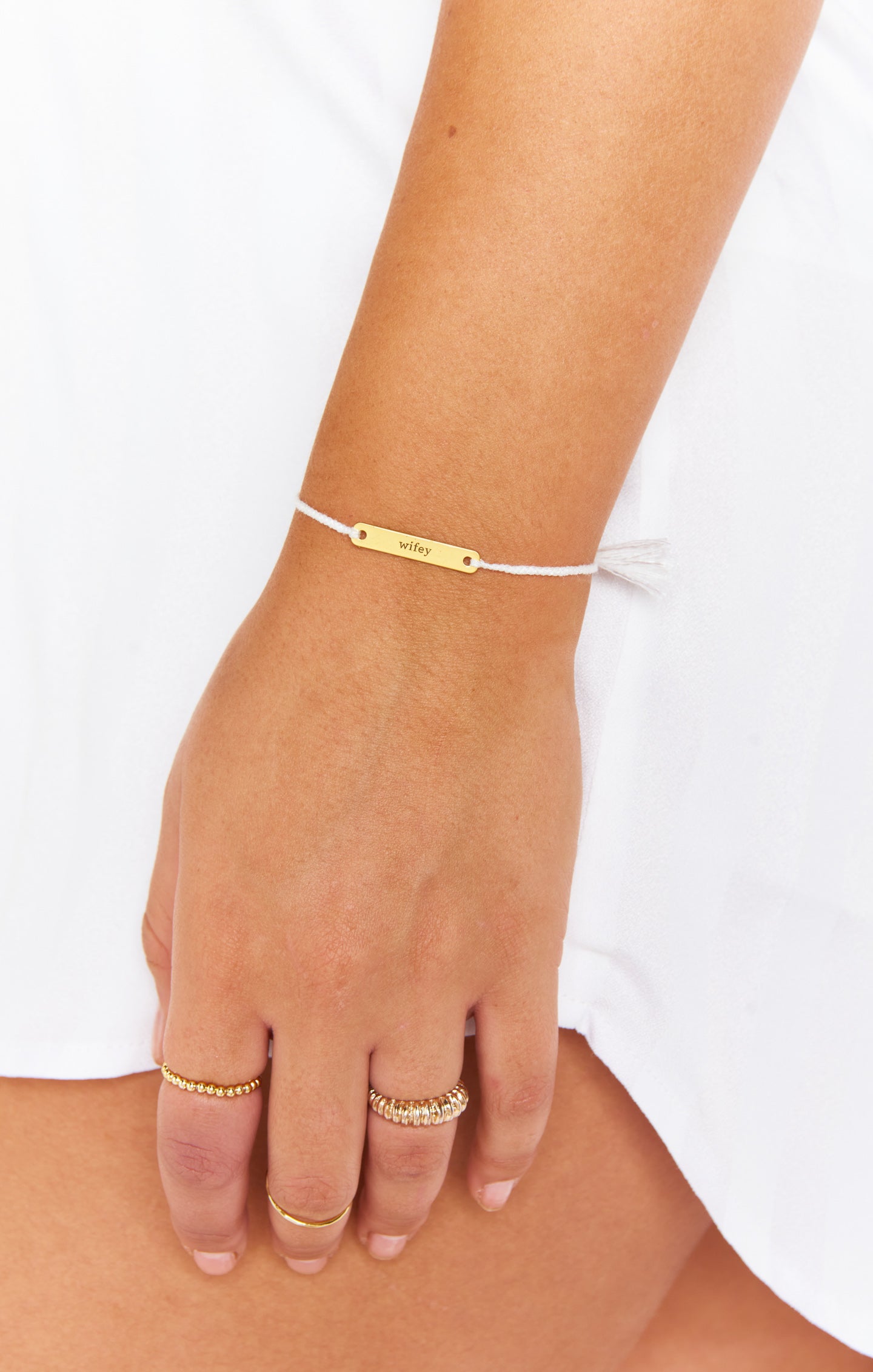 Gold Plated Wifey Bracelet for Brides | Customizable Gift