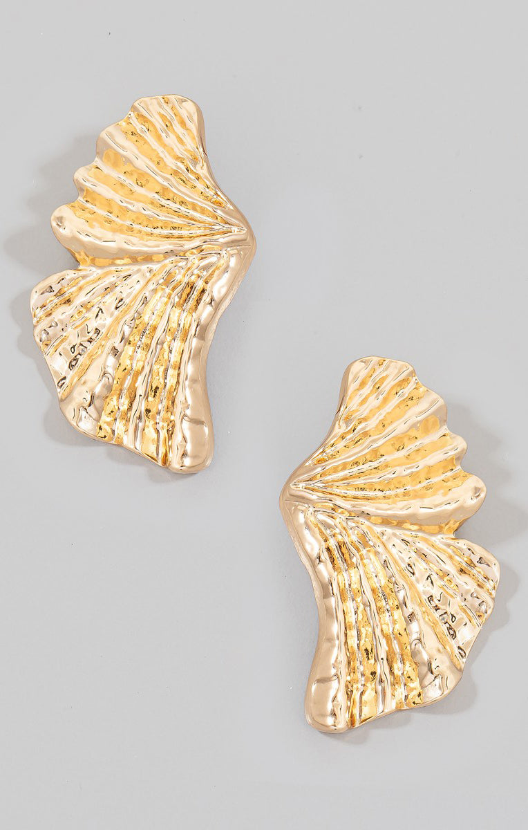 Gold Half Wing Stud Earrings | Angel Wing Motif for Everyday Glam