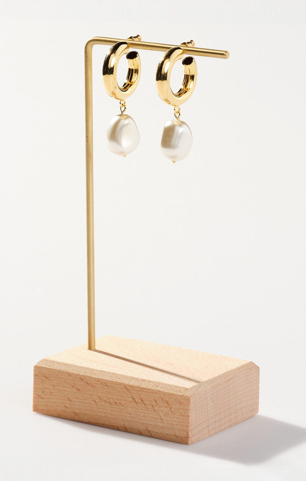 Pearl Accent Hoop Earrings in Gold | Faithy Jewels Ivy Hoops