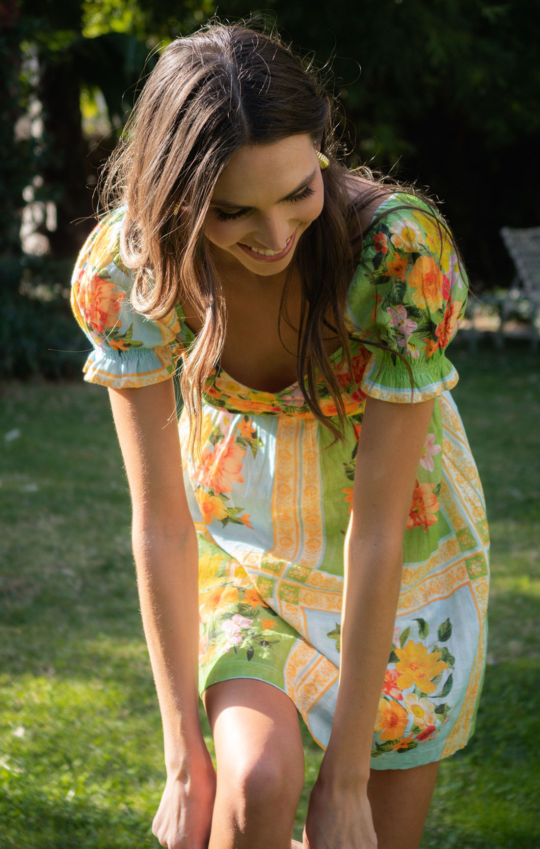 Puff Sleeve Mini Dress with Sweetheart Neckline | Country Bouquet