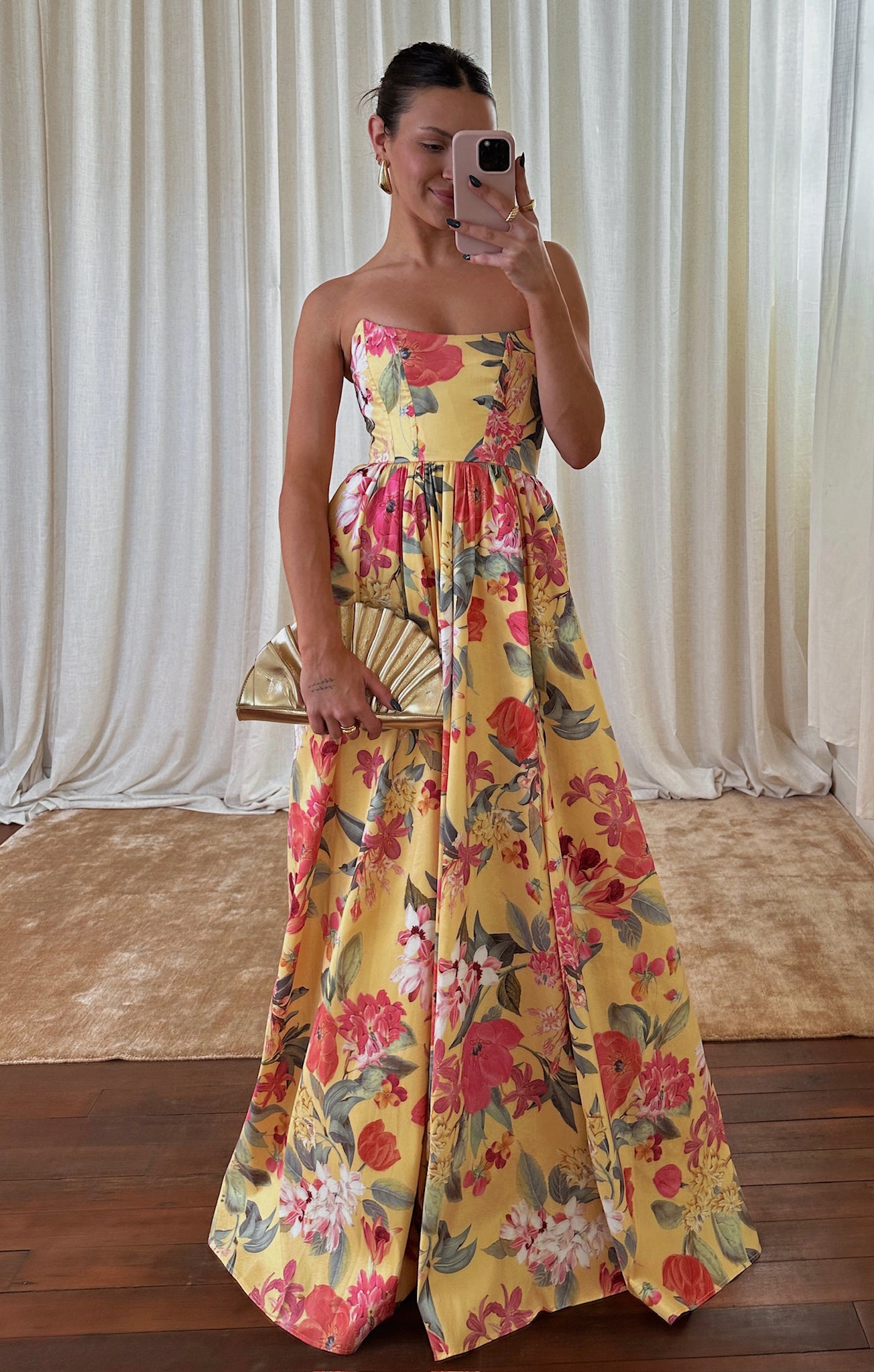 Floral Maxi Dress with Corset Bodice & Side Slit | Juliet