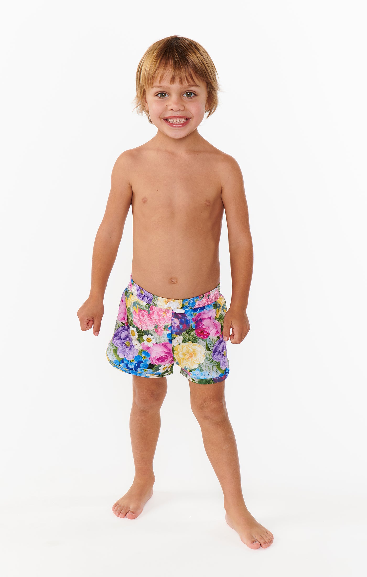 Floral Print Kids' Swim Trunks for Beach & Pool | Little Beach Bum