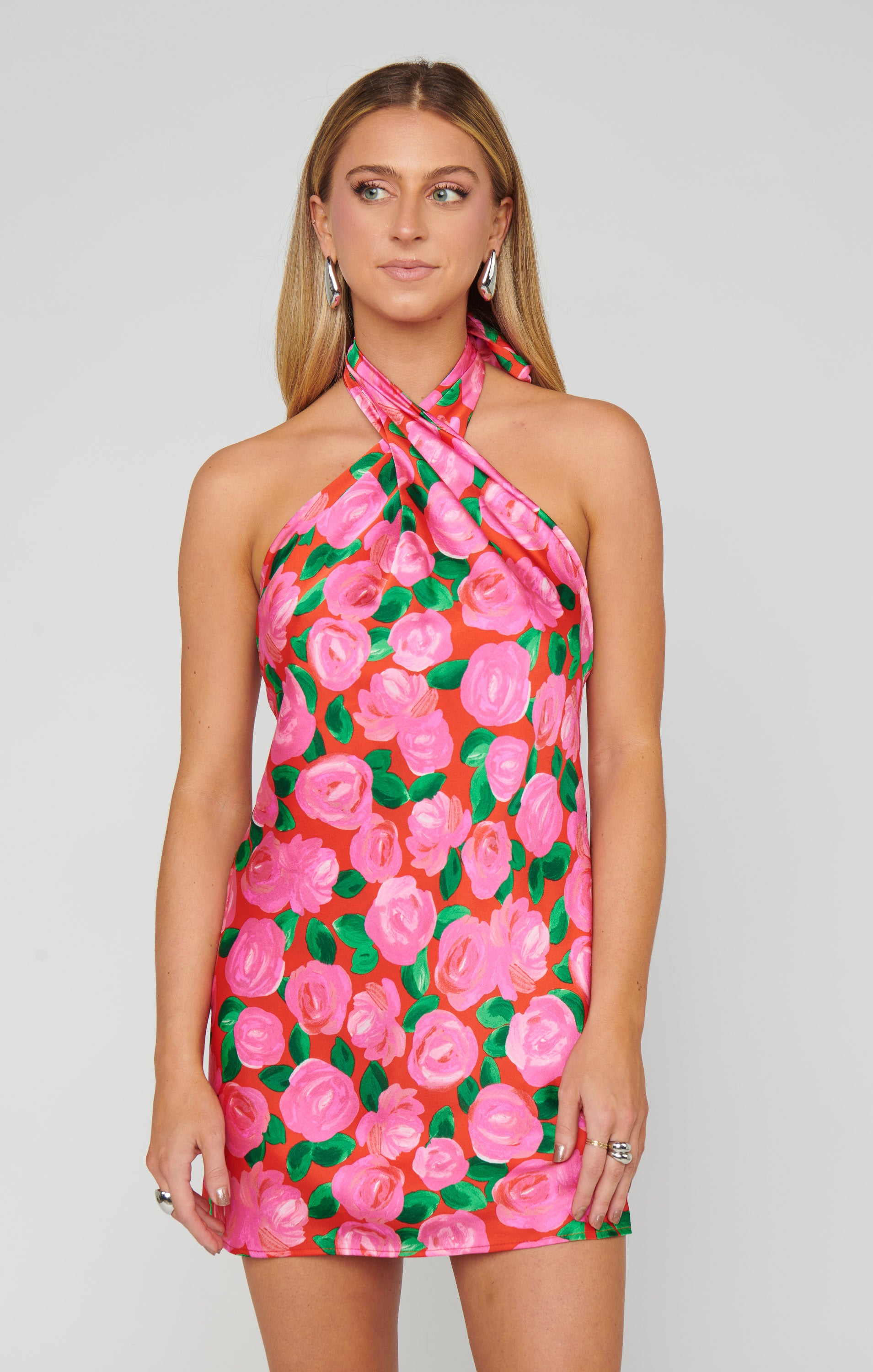 Jasmine Tie Mini Dress with Open Back | Rosie Blooms