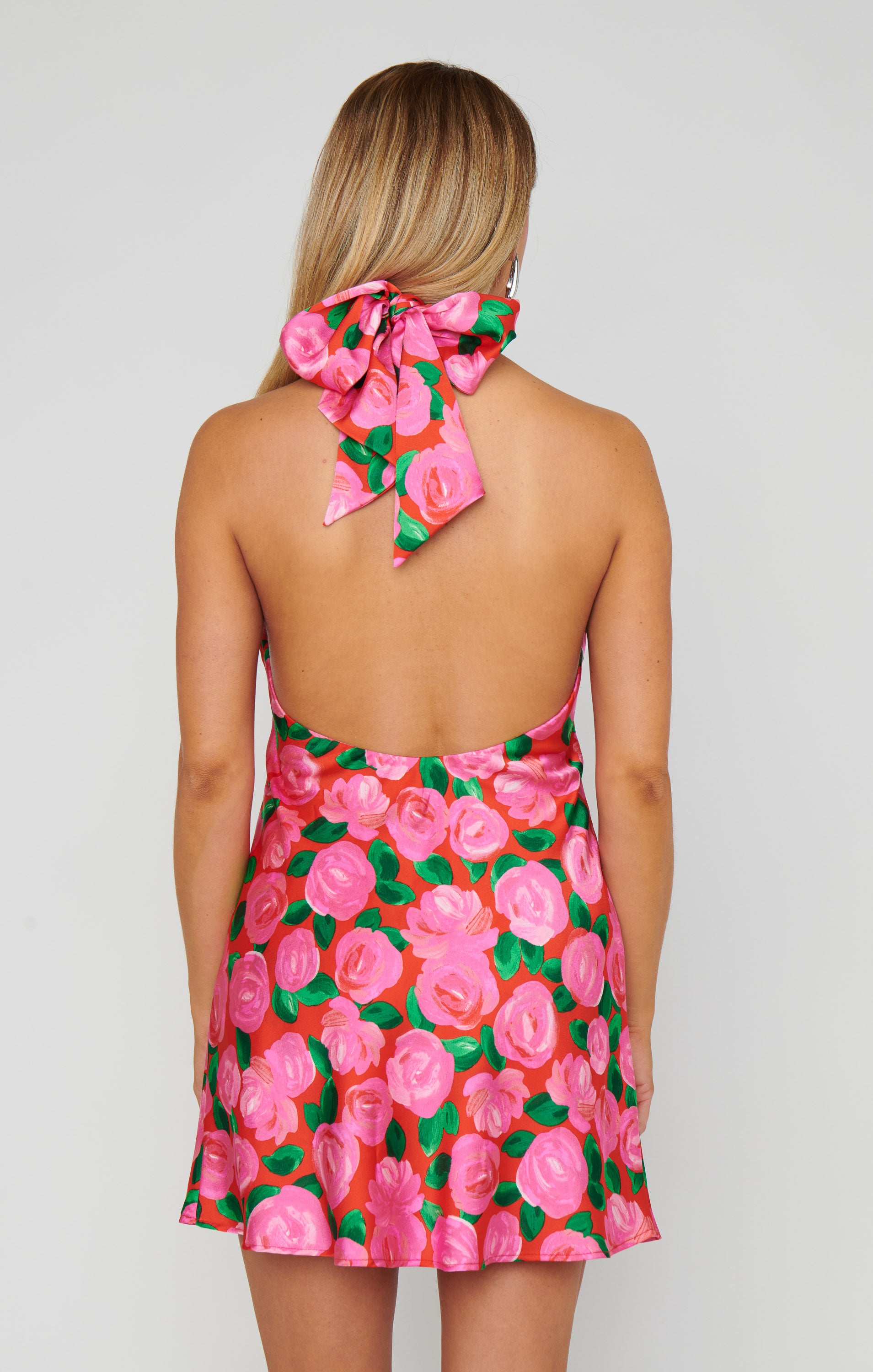 Jasmine Tie Mini Dress with Open Back | Rosie Blooms