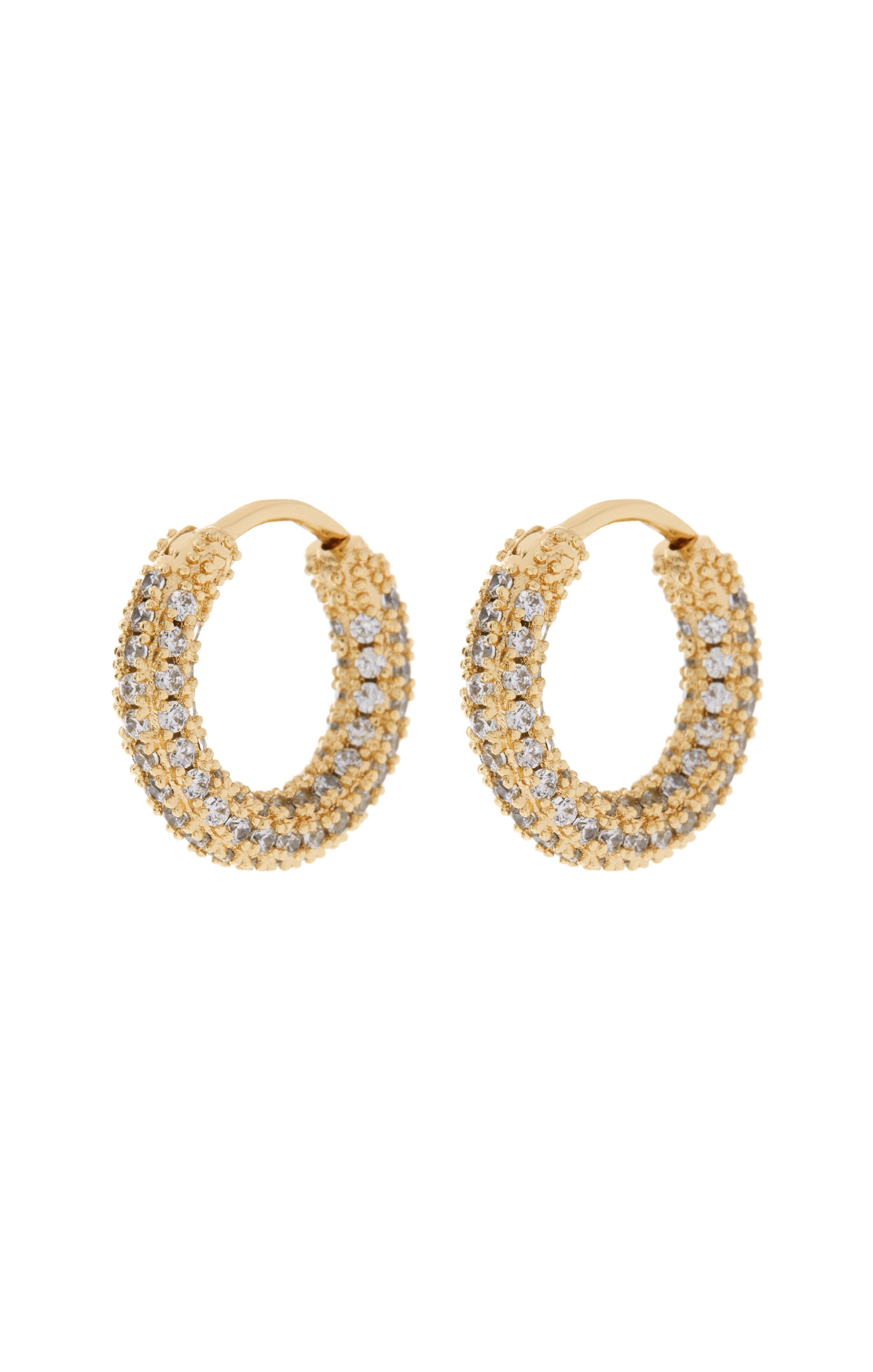 Pave Huggie Earrings in 14K Gold Plated | LUV AJ