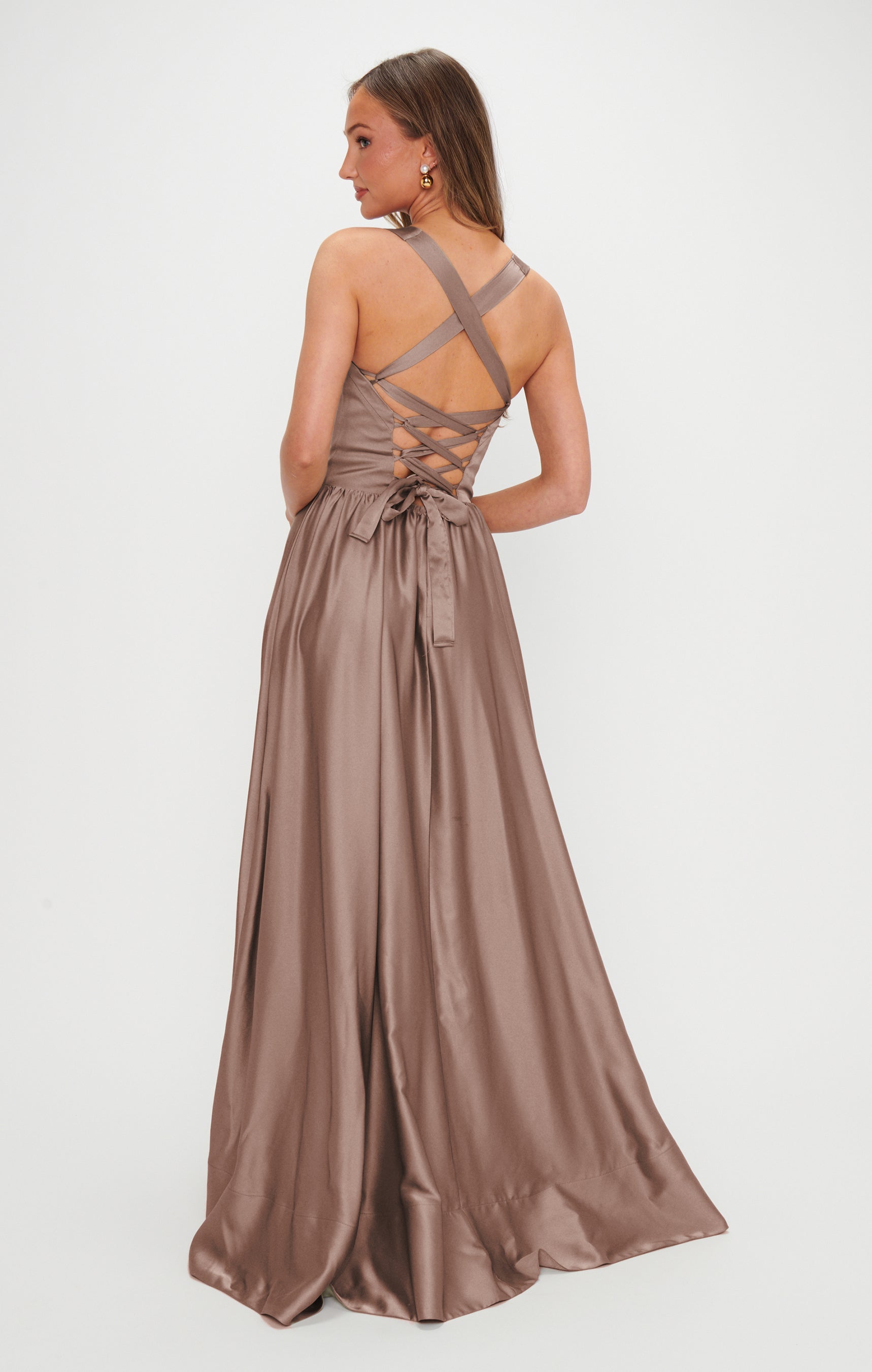 Elegant Maxi Dress with Sweetheart Neckline & Leg Slit | Abigail