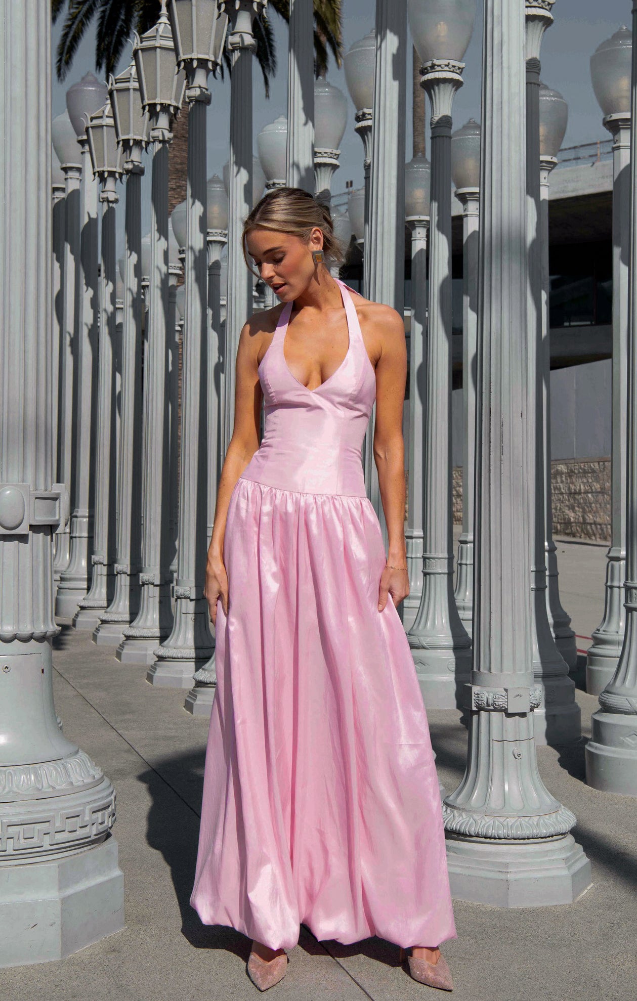 Elegant Halter Maxi Dress for Bridesmaids & Formal Events | Eliza