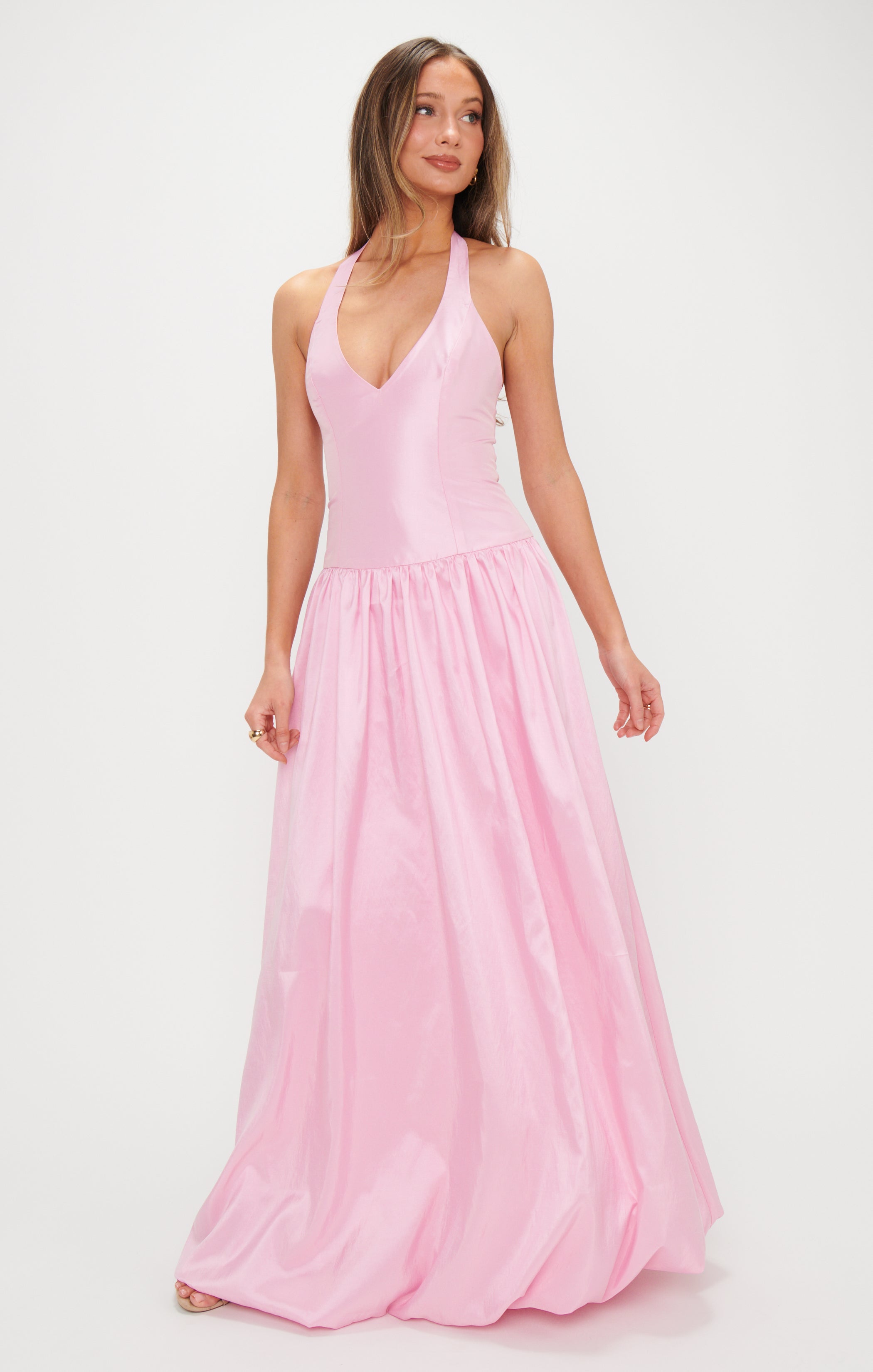 Elegant Halter Maxi Dress for Bridesmaids & Formal Events | Eliza