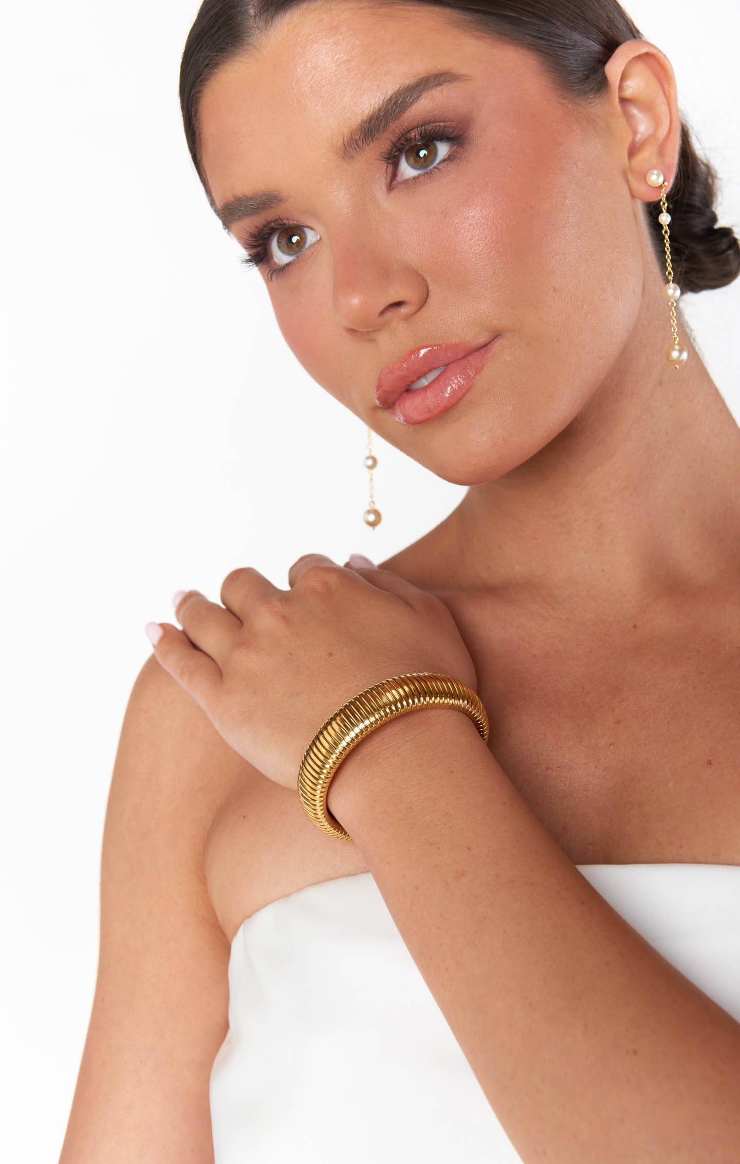 Golden Bangle Bracelet for Women | Bracha She's Bold & Stylish