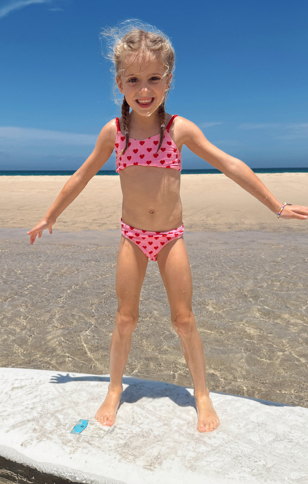 Red Heart Bikini with Rib Scrunch | Little Folly