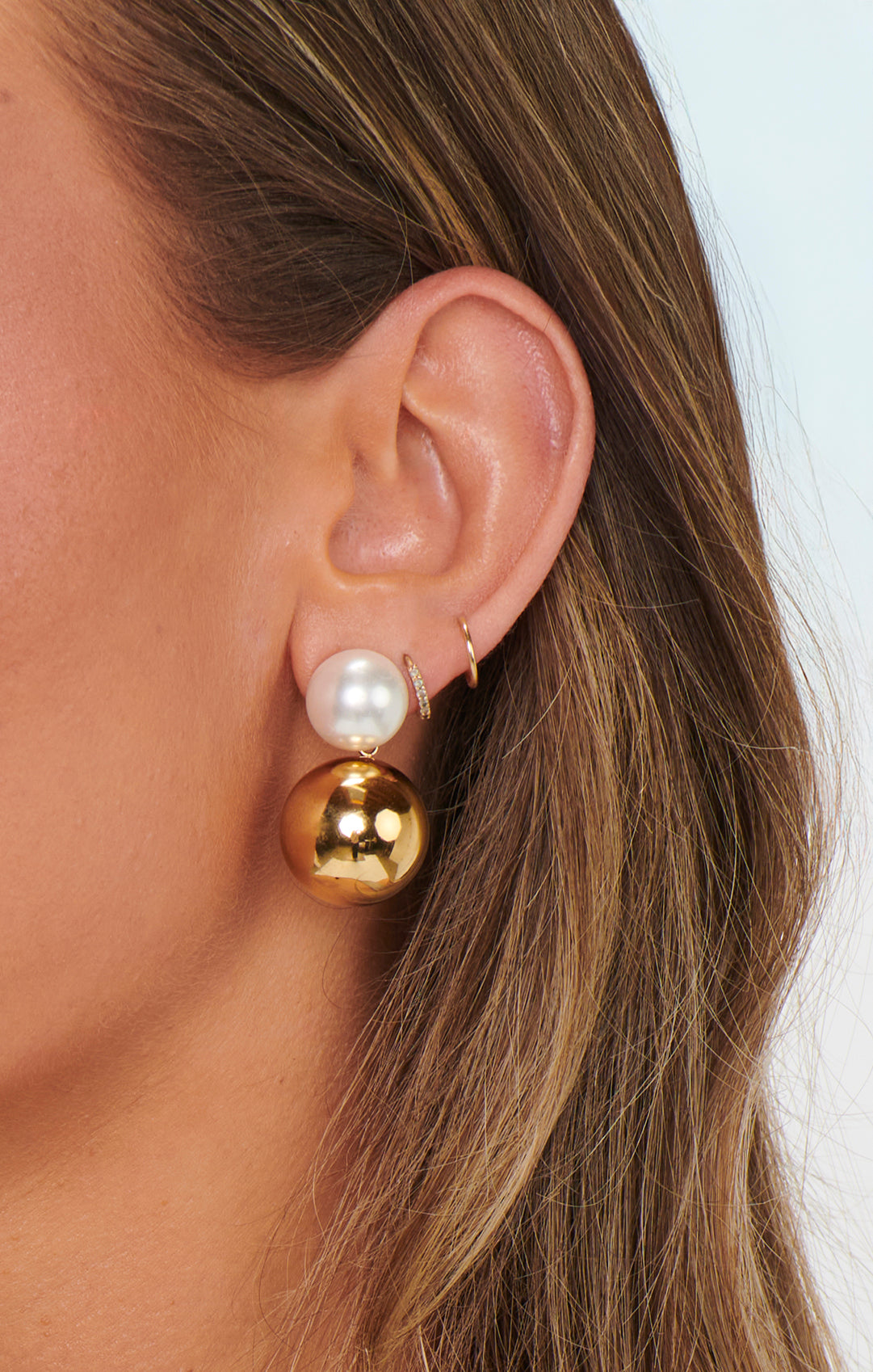 Gold Pearl Sphere Earrings | Timeless Elegance | Petit Moments