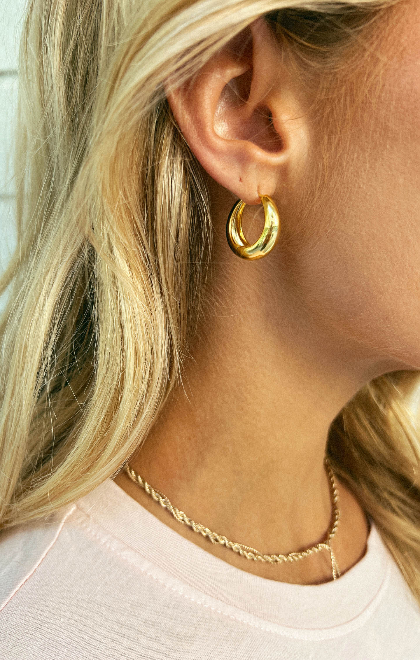 14K Gold Plated Marbella Hoop Earrings for Everyday Wear | LUV AJ