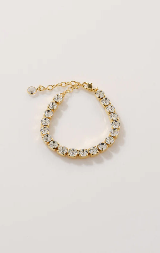 Dainty Gold Bracelet with Glass Crystals | Faithy Jewels Isla