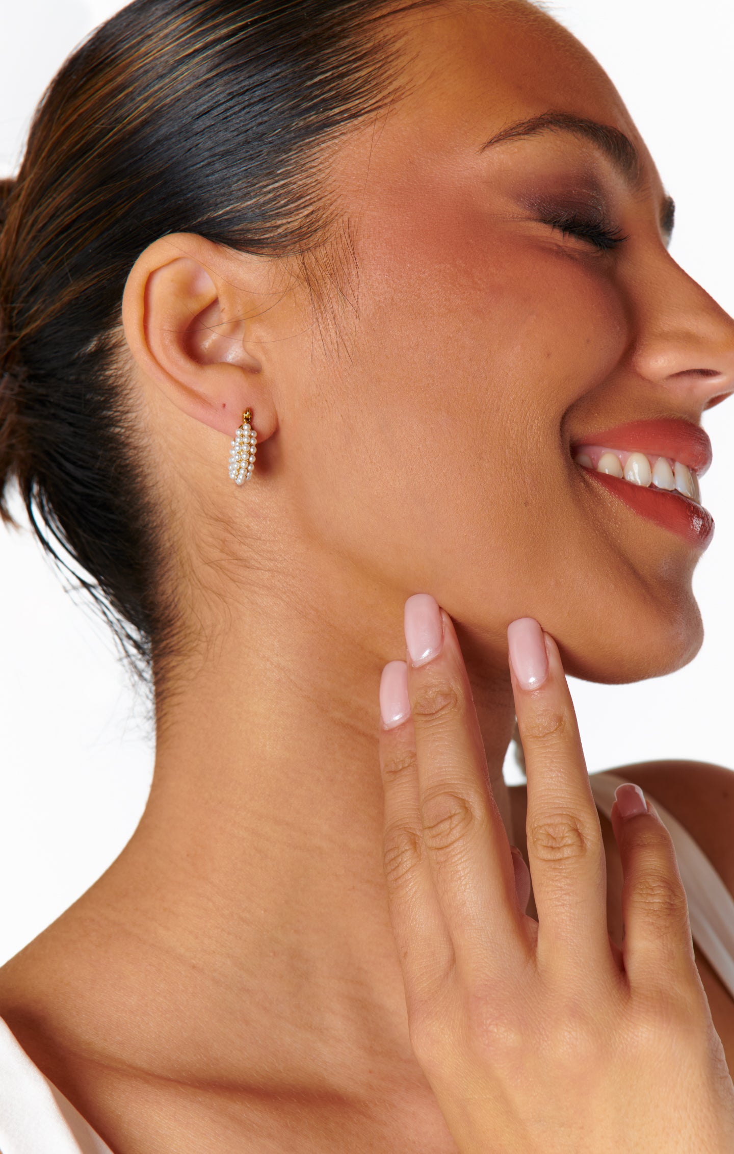 Pearl Huggie Hoop Earrings for Girls | Marrin Costello Audrey