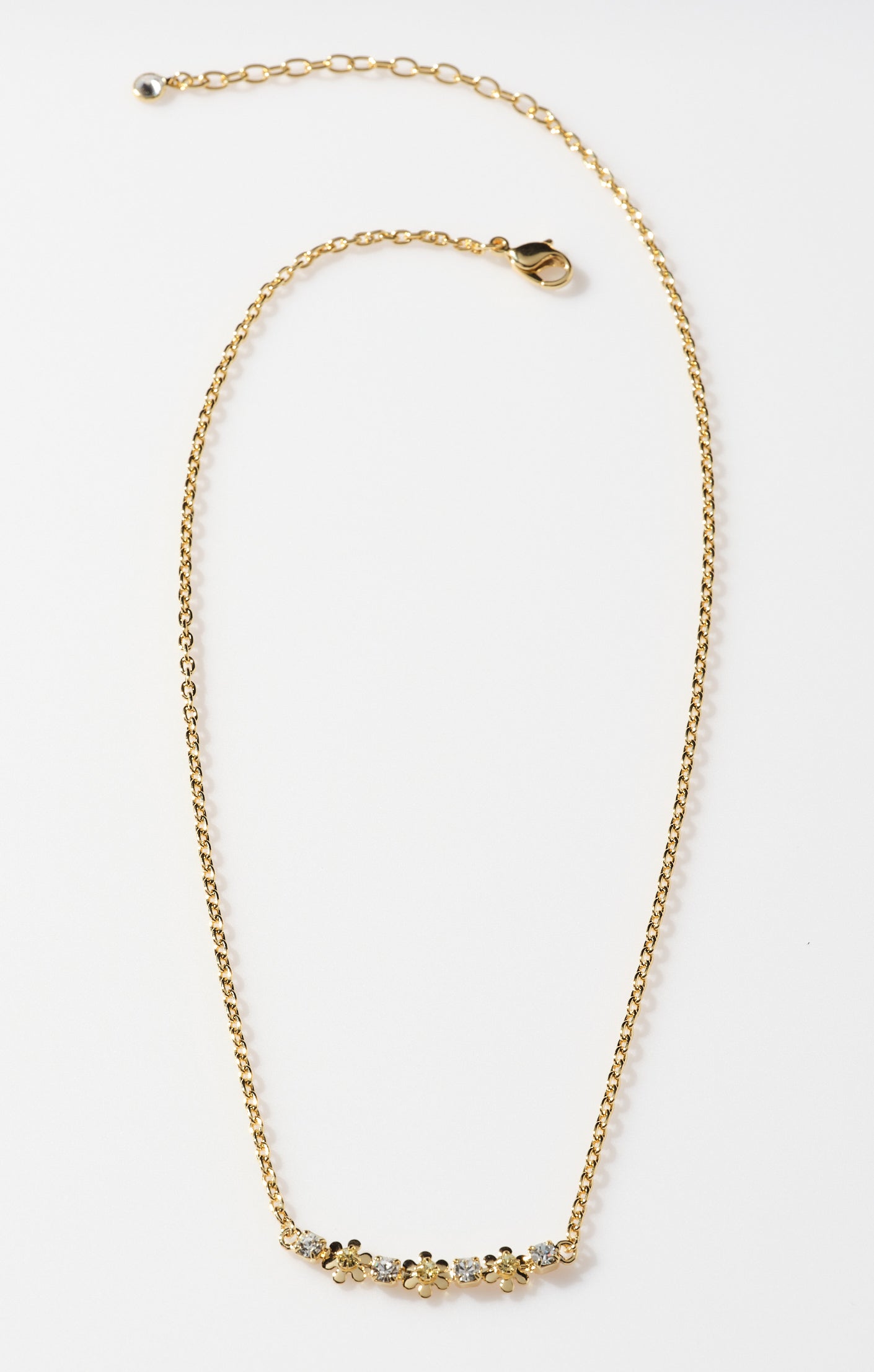 Daisy Gold Necklace with Crystals | Faithy Jewels
