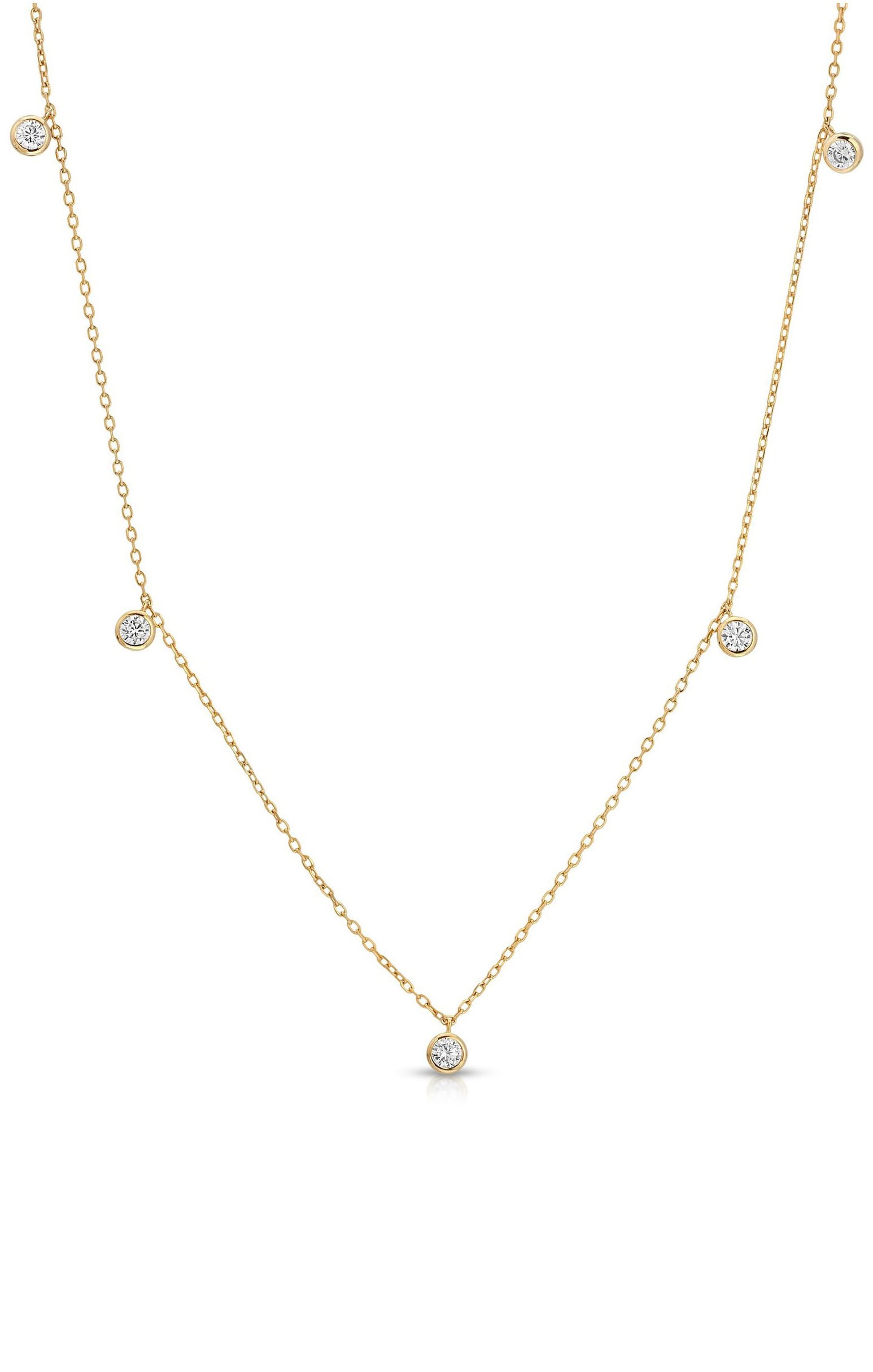 Elegant Cubic Zirconia Necklace in 18K Gold Plated | Miranda Frye