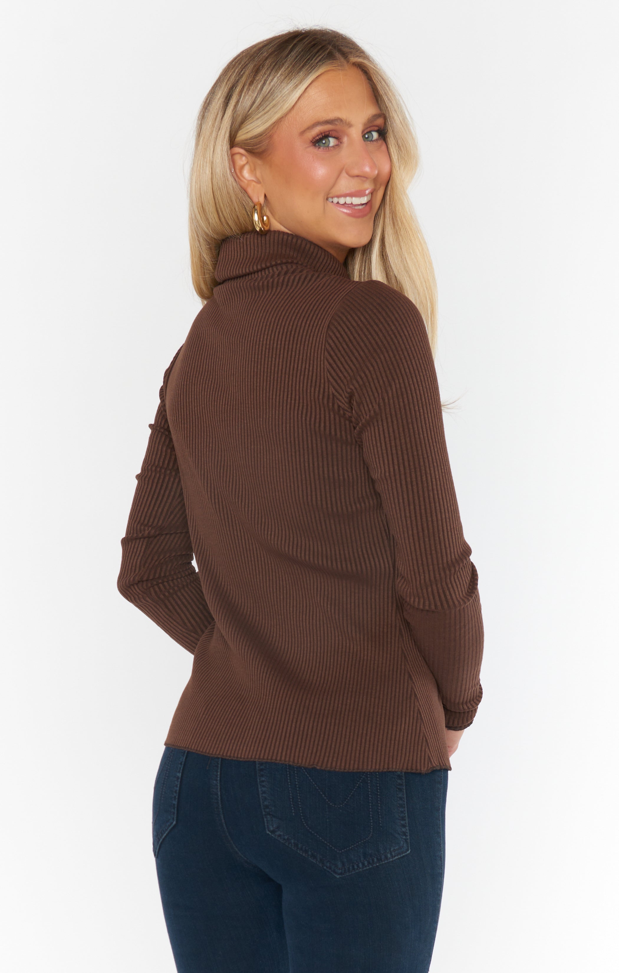 Winter Ribbed Knit Mock Neck Top for Layering | Layer Up