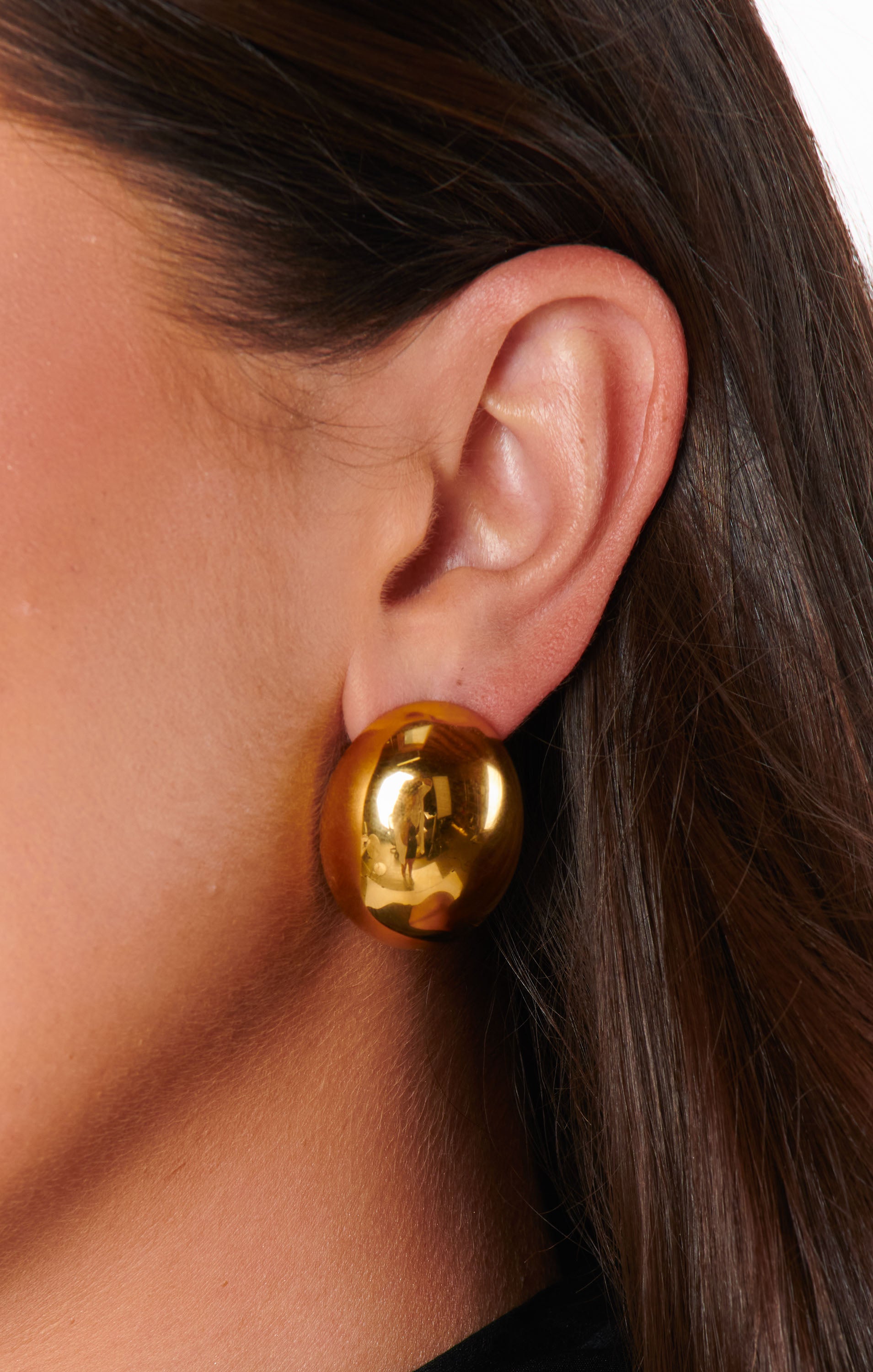Gold Oval Stud Earrings for Everyday Wear | Petit Moments