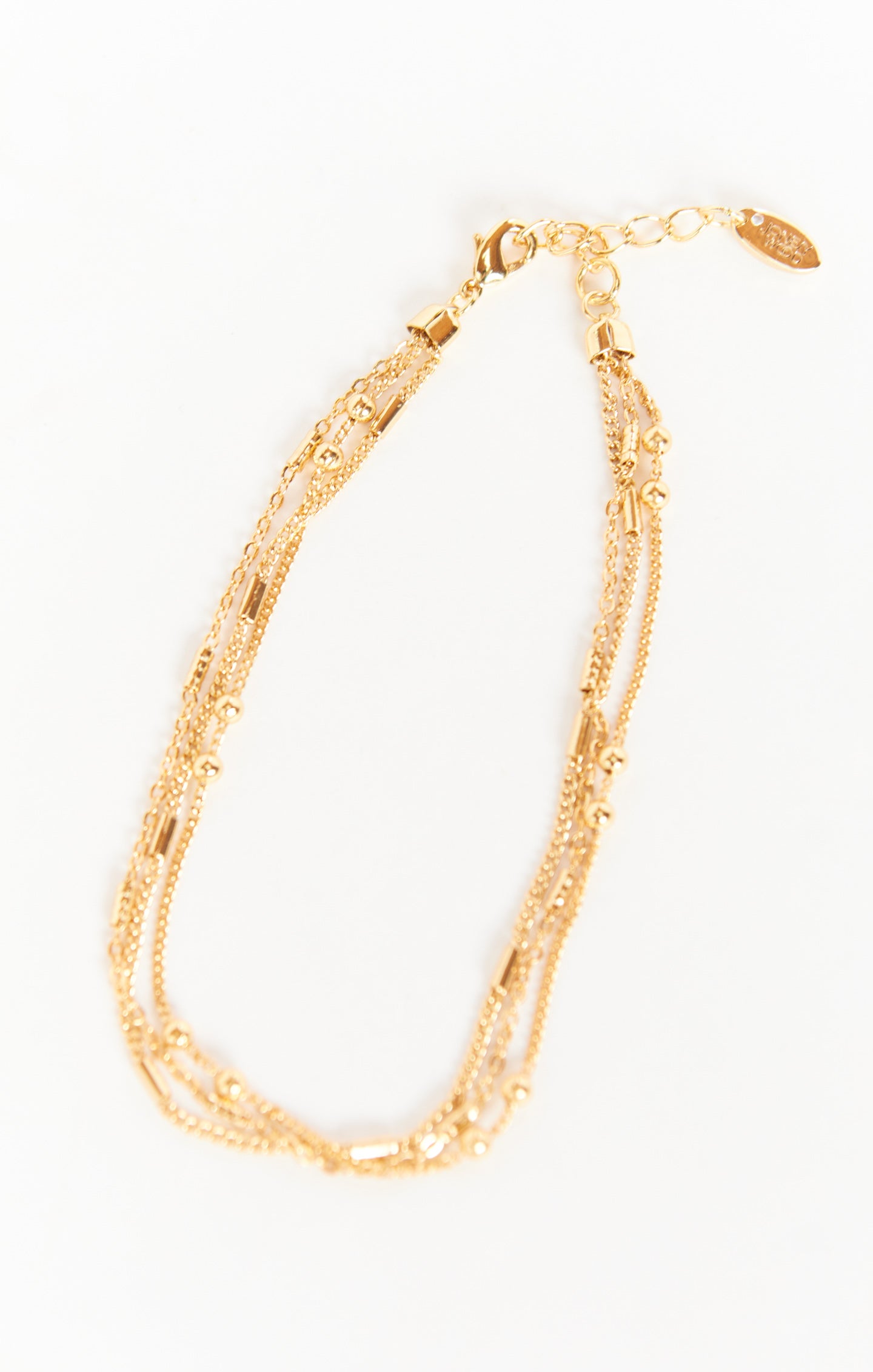 18K Gold Plated Multi-Chain Anklet with Adjustable Fit | Jonesy Wood Sybil