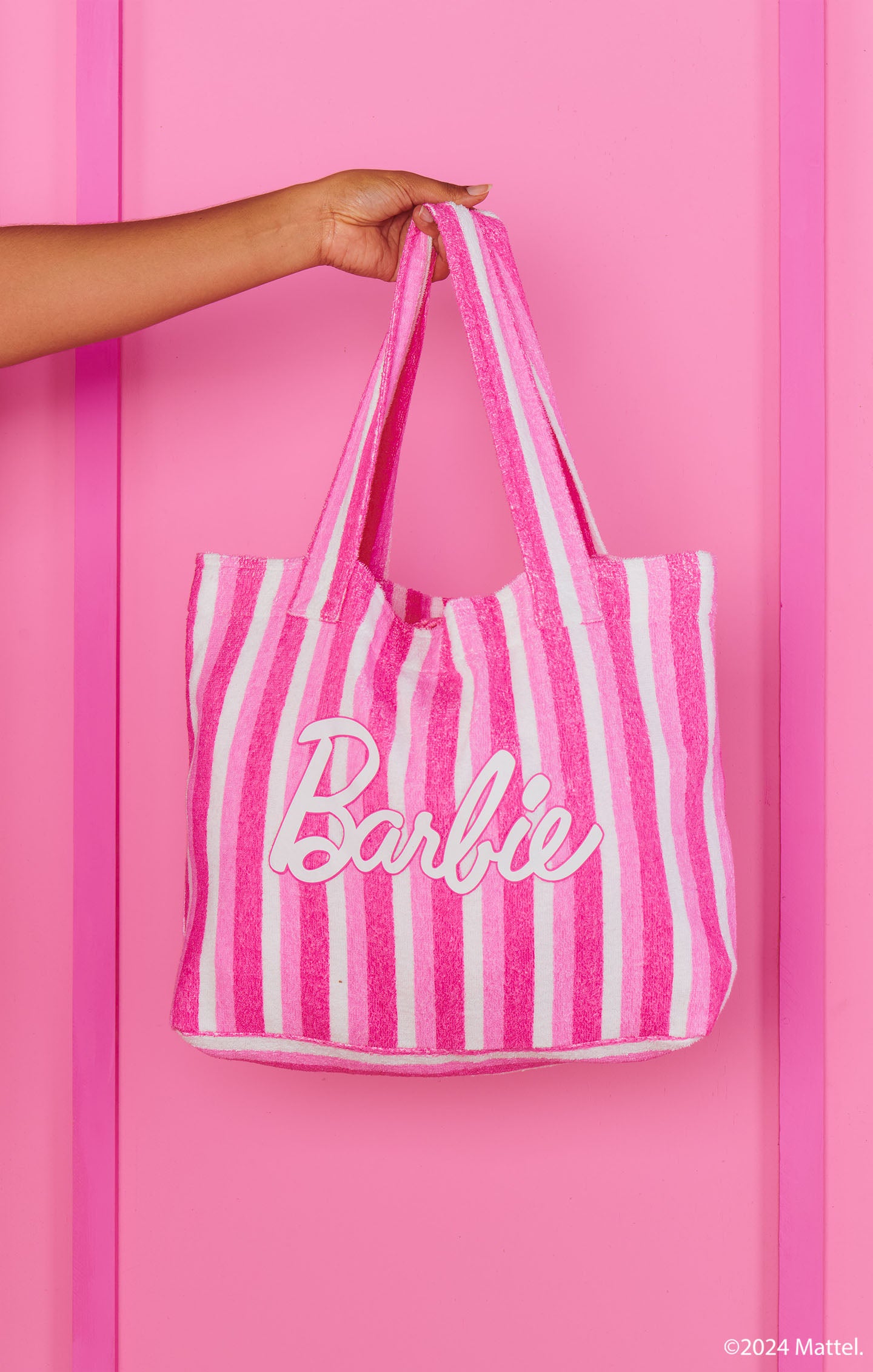 Barbie™ Striped Terry Tote Bag for Beach & Travel | DreamHouse™