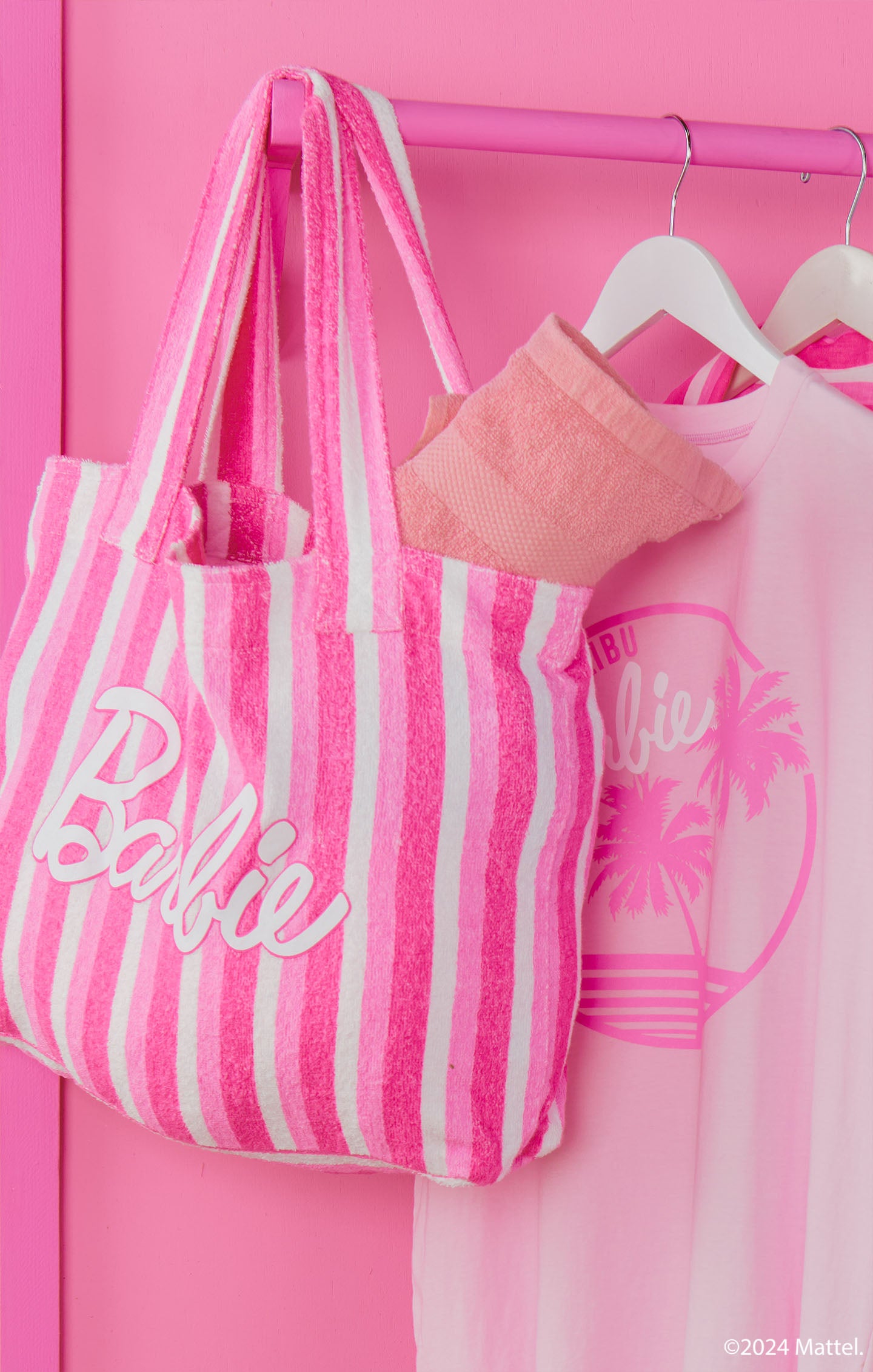 Barbie™ Striped Terry Tote Bag for Beach & Travel | DreamHouse™
