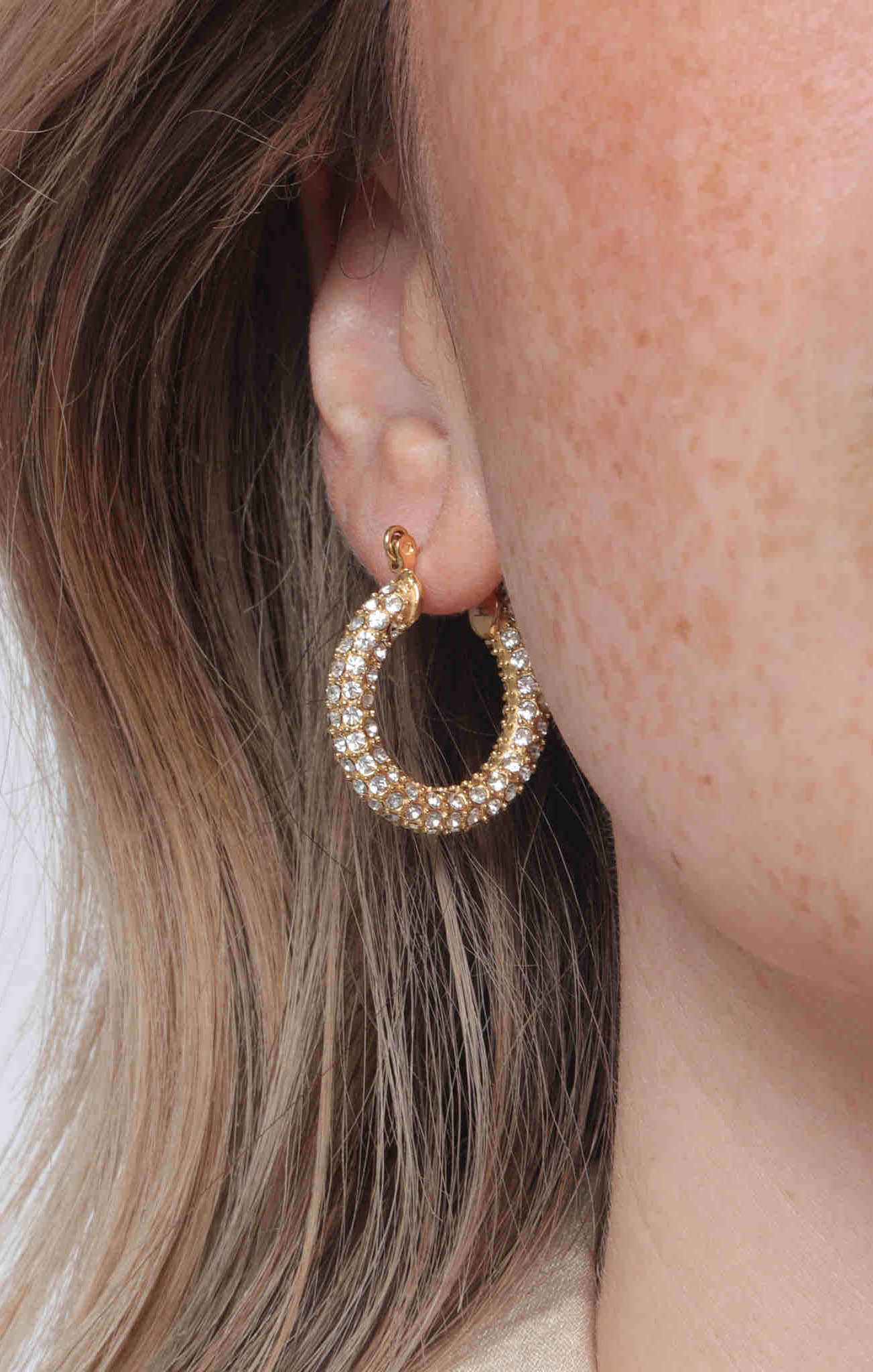 Diamond Pavé Hoop Earrings for Everyday Wear | Marrin Costello Audrey