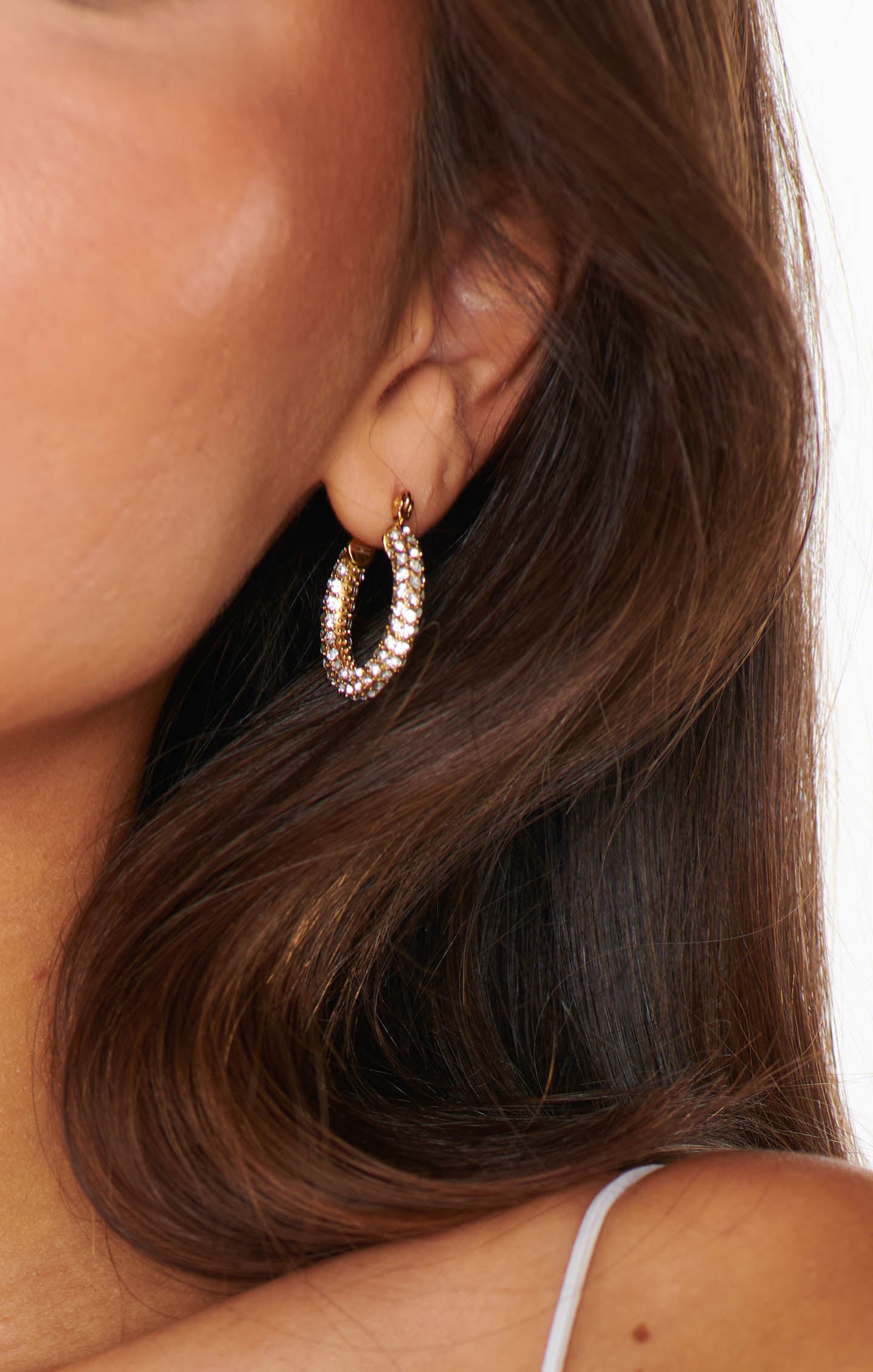 Diamond Pavé Hoop Earrings for Everyday Wear | Marrin Costello Audrey