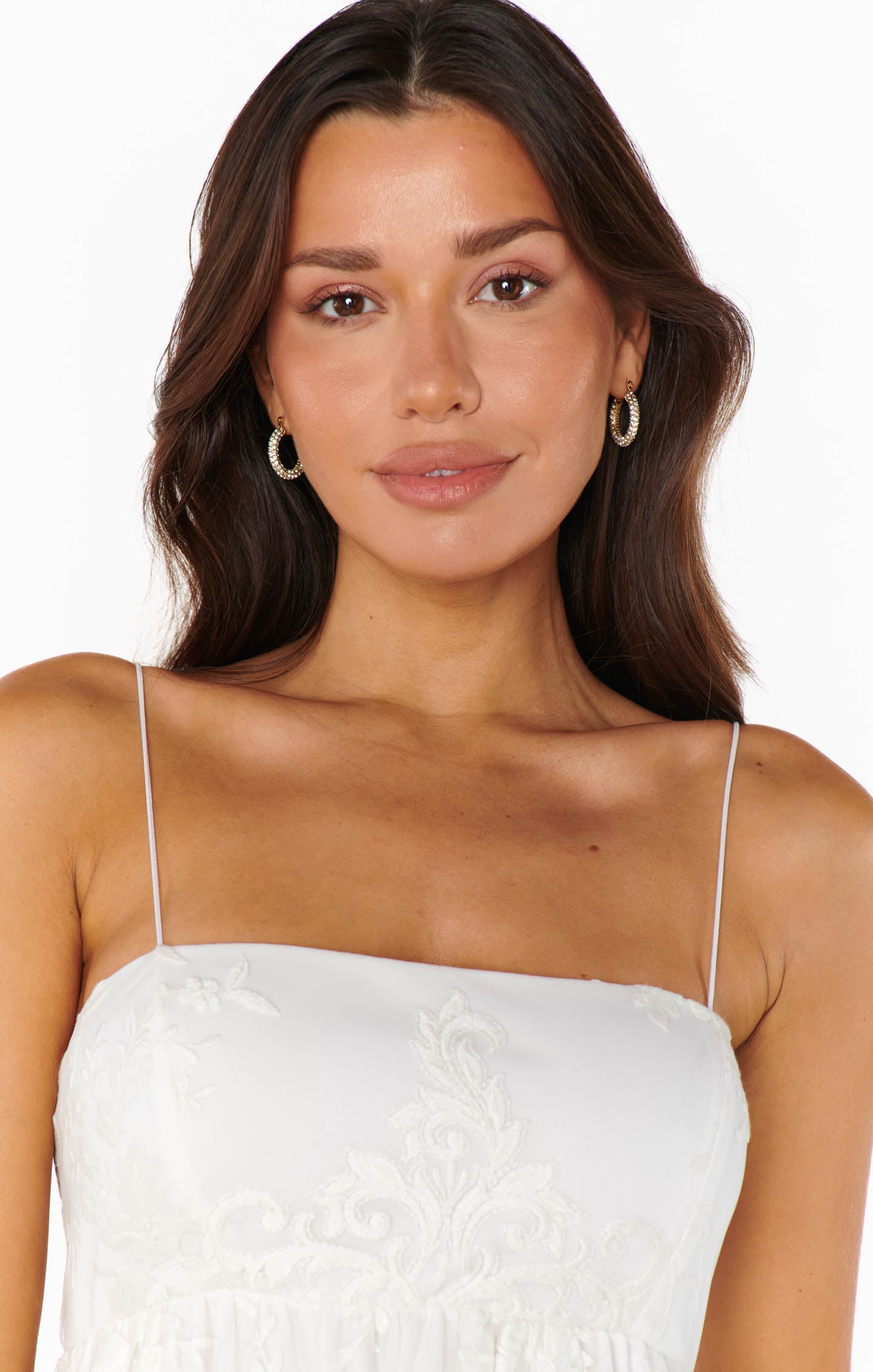 Diamond Pavé Hoop Earrings for Everyday Wear | Marrin Costello Audrey