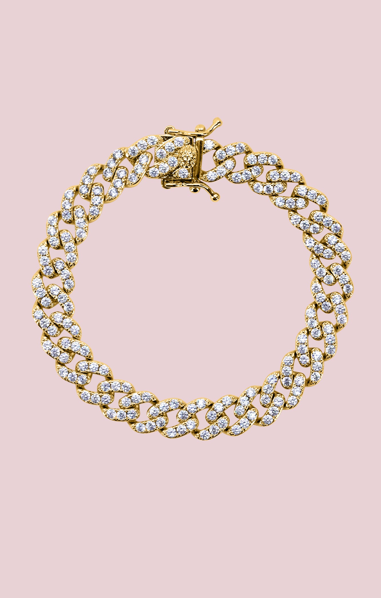 Frosted Link Bracelet 9mm with Sparkle | OMA The Label Gold