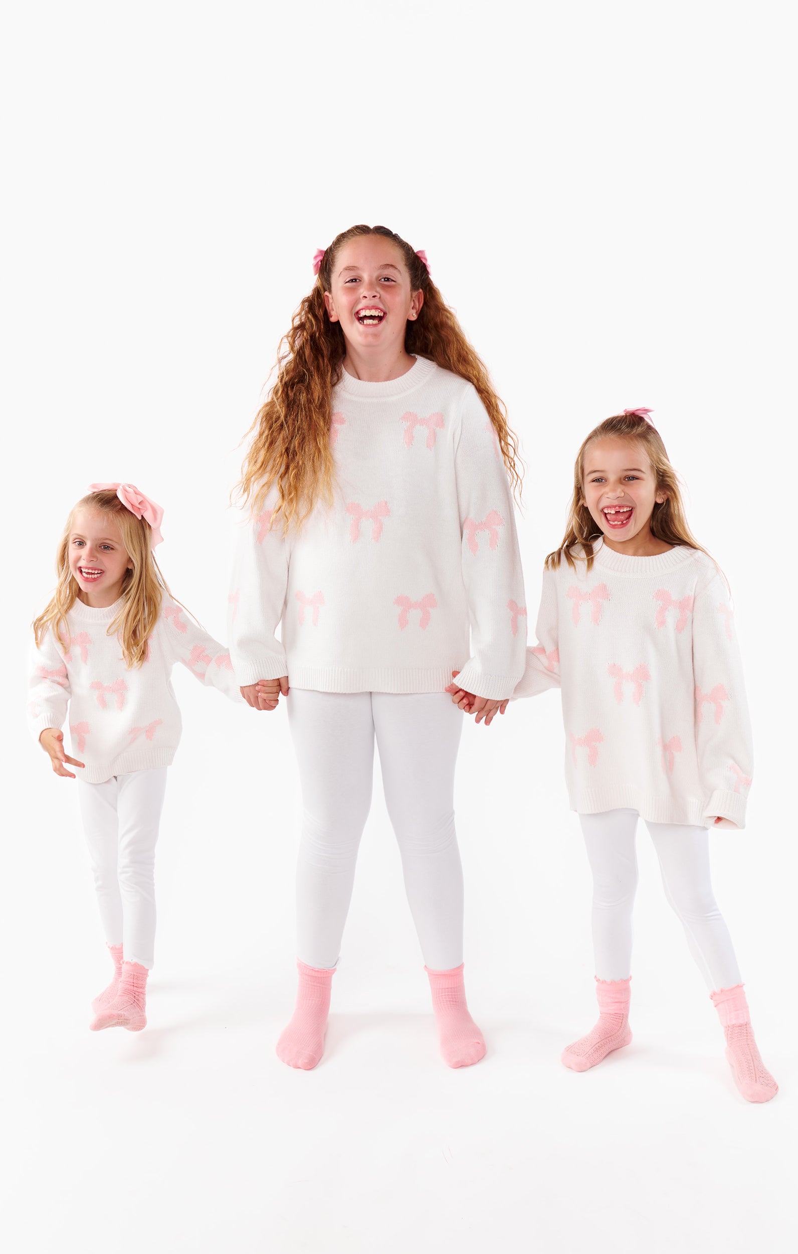 Bow Print Knit Sweater for Girls | Little Gabrielle