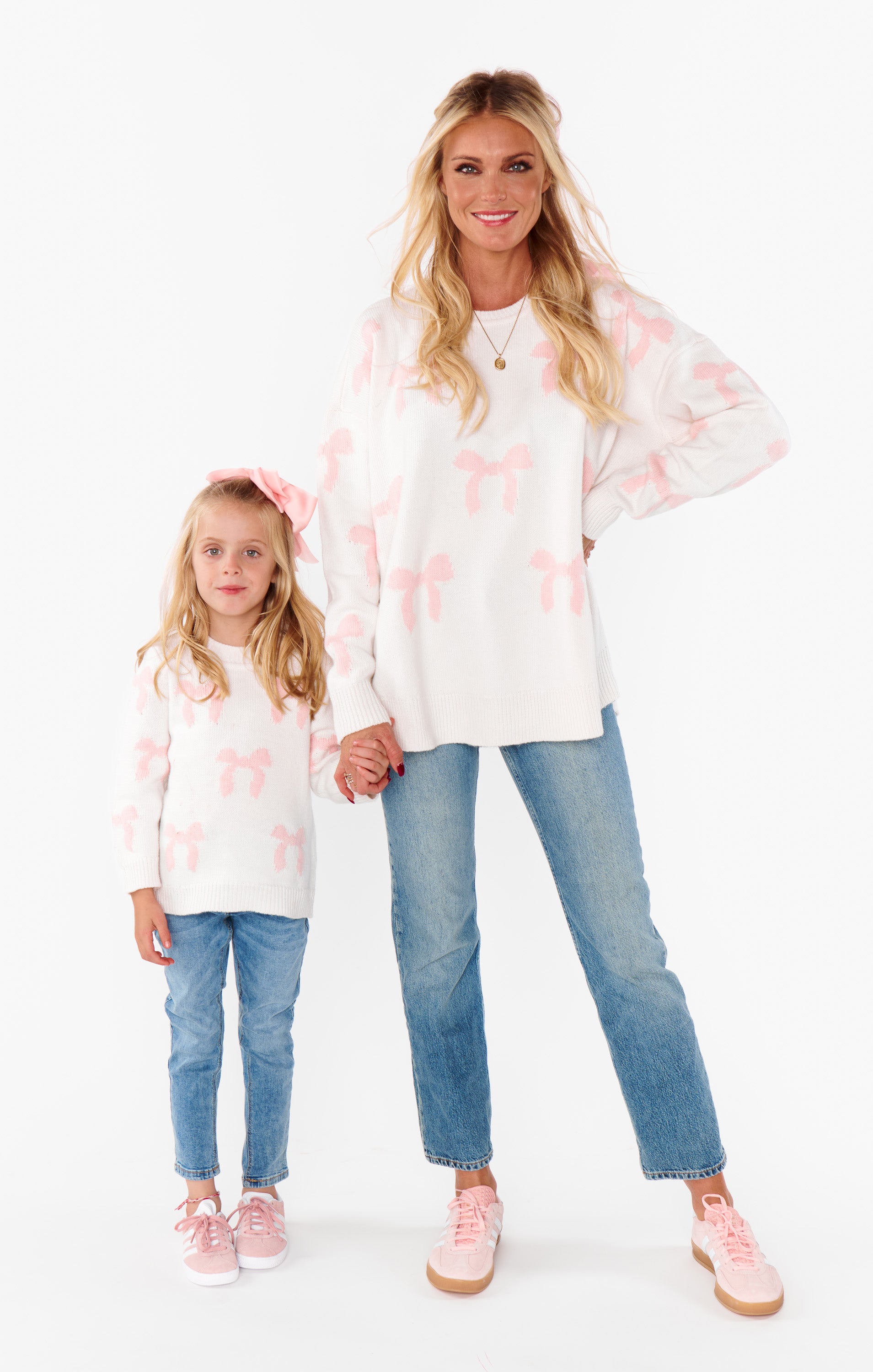 Bow Print Knit Sweater for Girls | Little Gabrielle