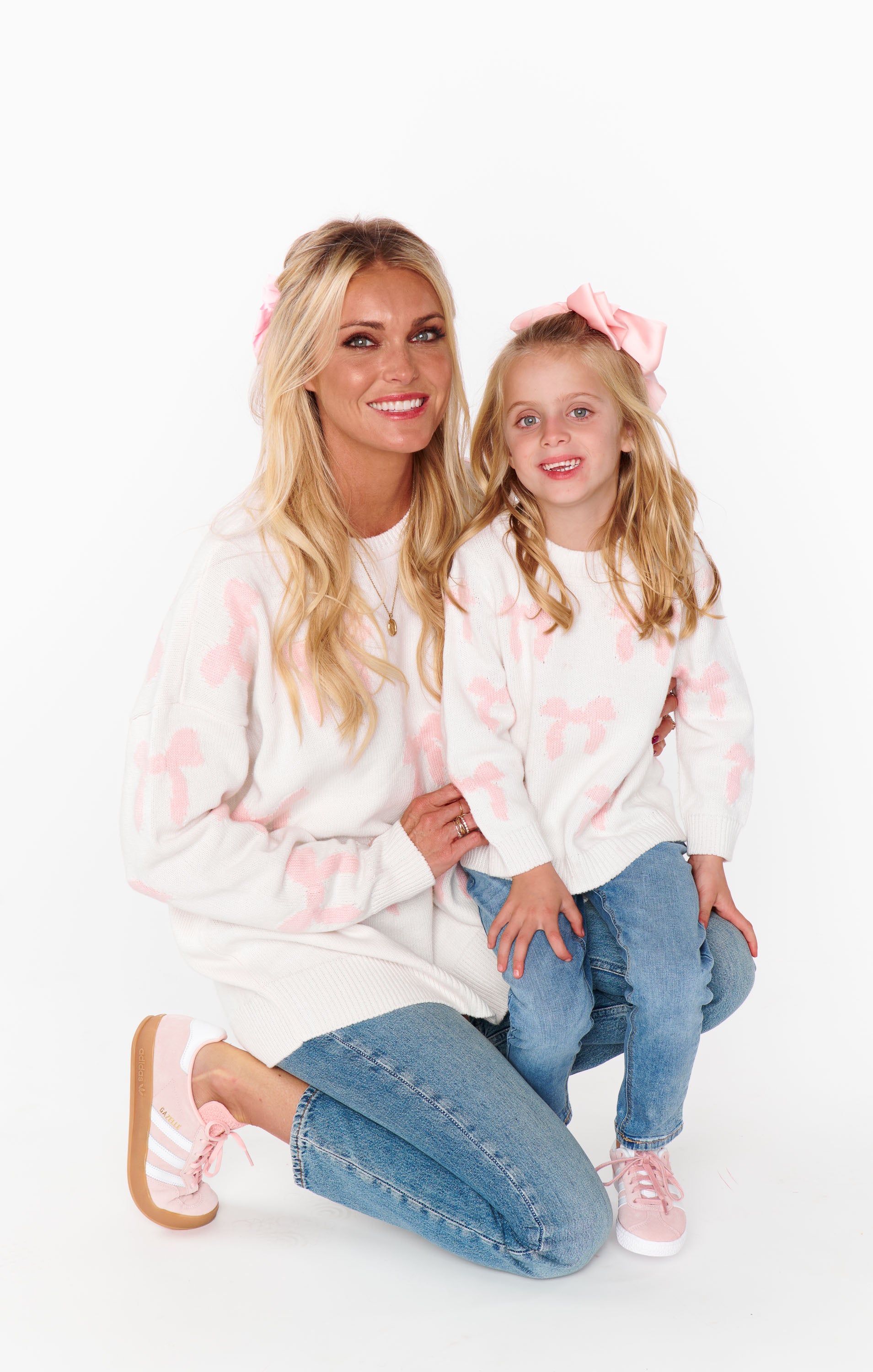 Bow Print Knit Sweater for Girls | Little Gabrielle