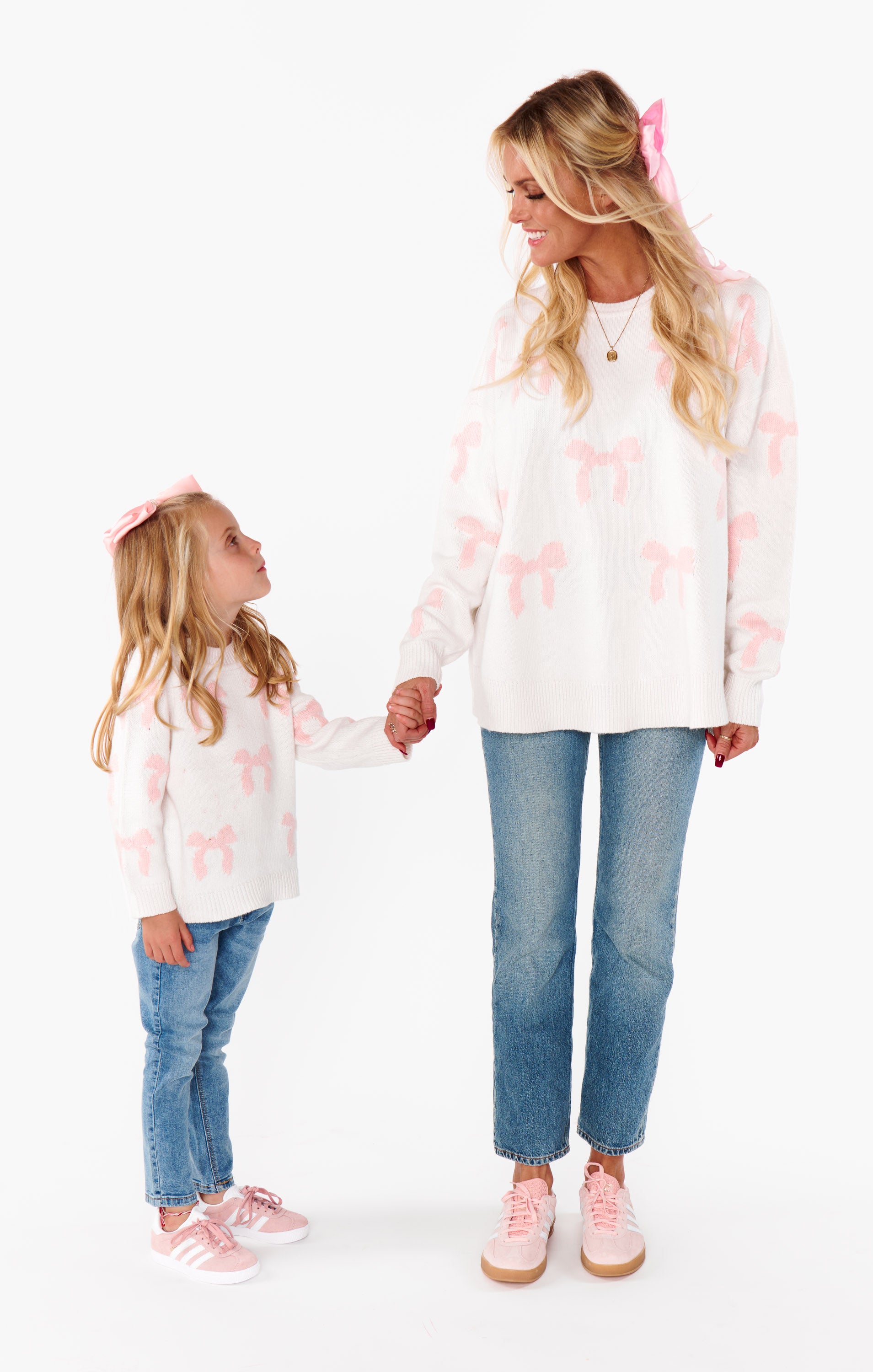 Bow Print Knit Sweater for Girls | Little Gabrielle