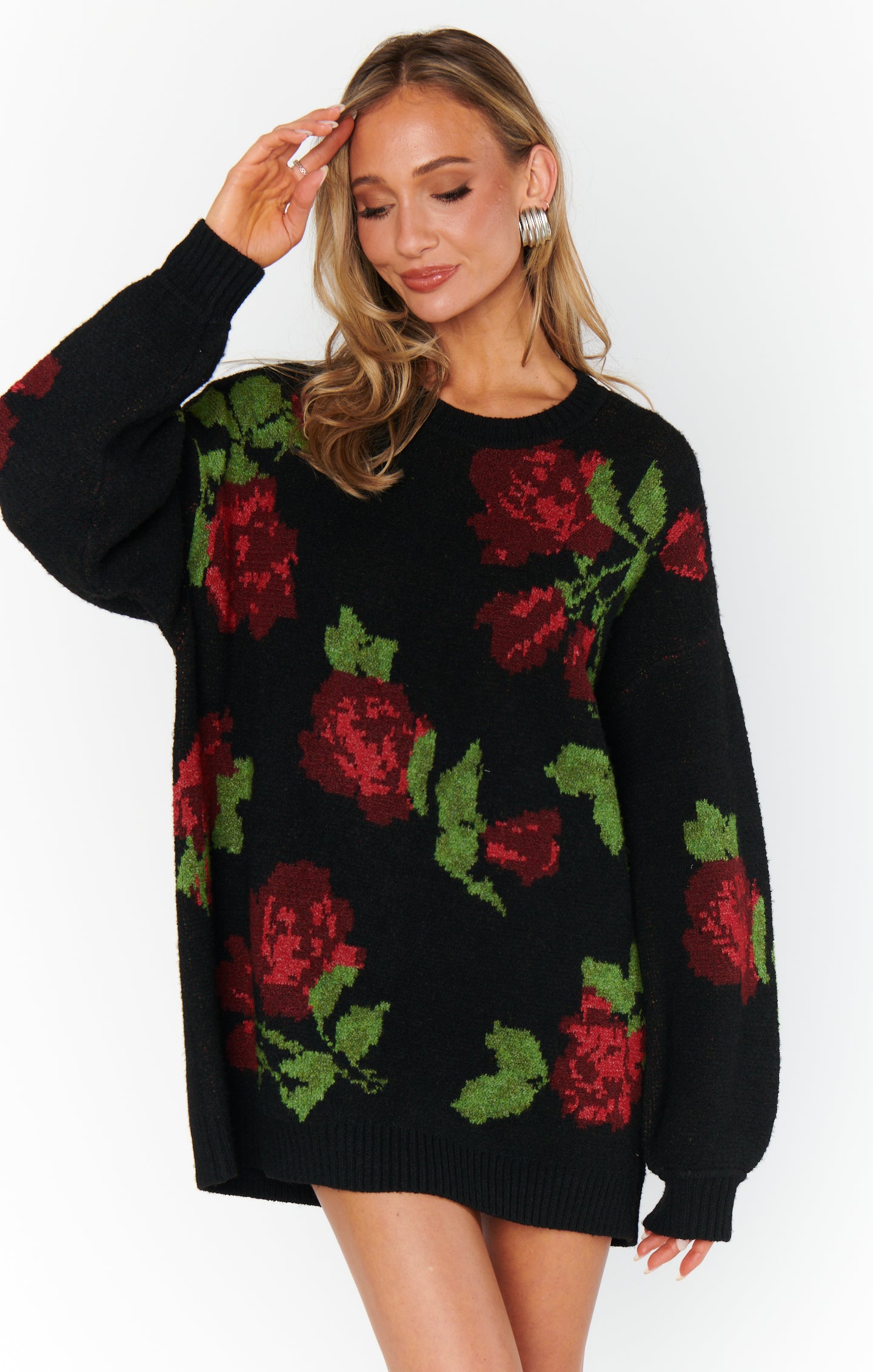 Floral Knit Sweater for Women | Summit Oversized Tunic