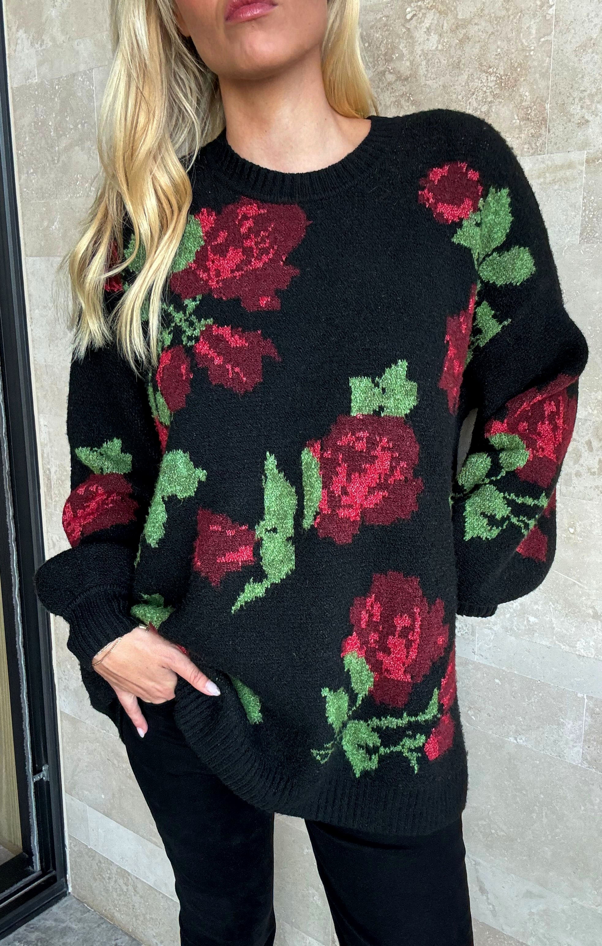 Floral Knit Sweater for Women | Summit Oversized Tunic