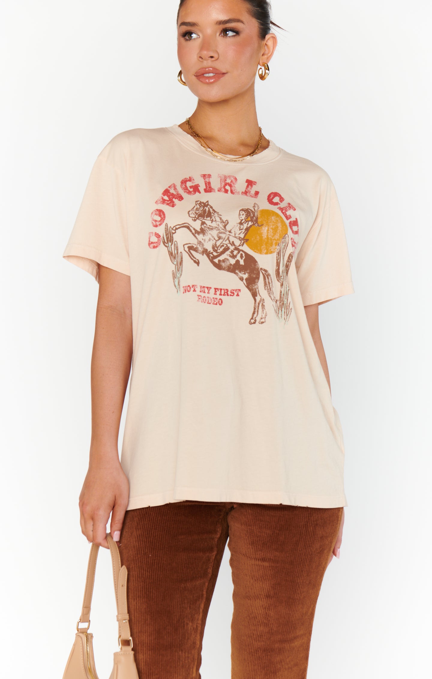 Distressed Cowgirl Graphic Tee | Oversized Travis Tee