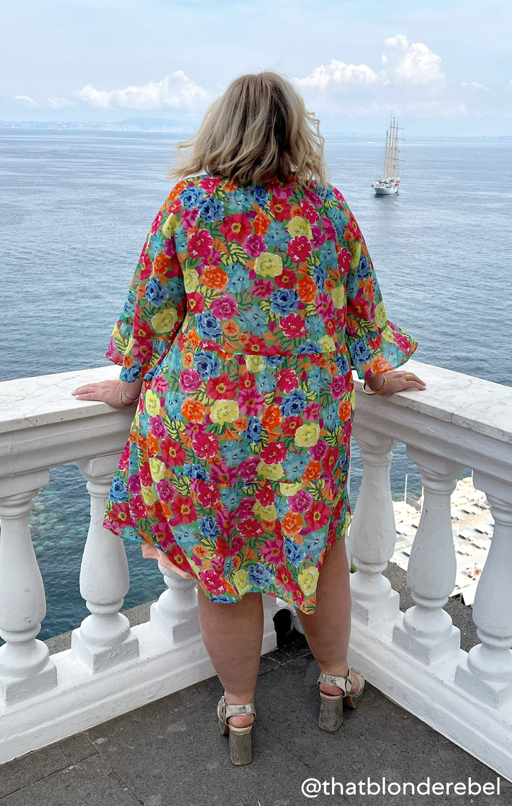 Floral Mini Dress with Tiered Skirt & Tie Front | Viola