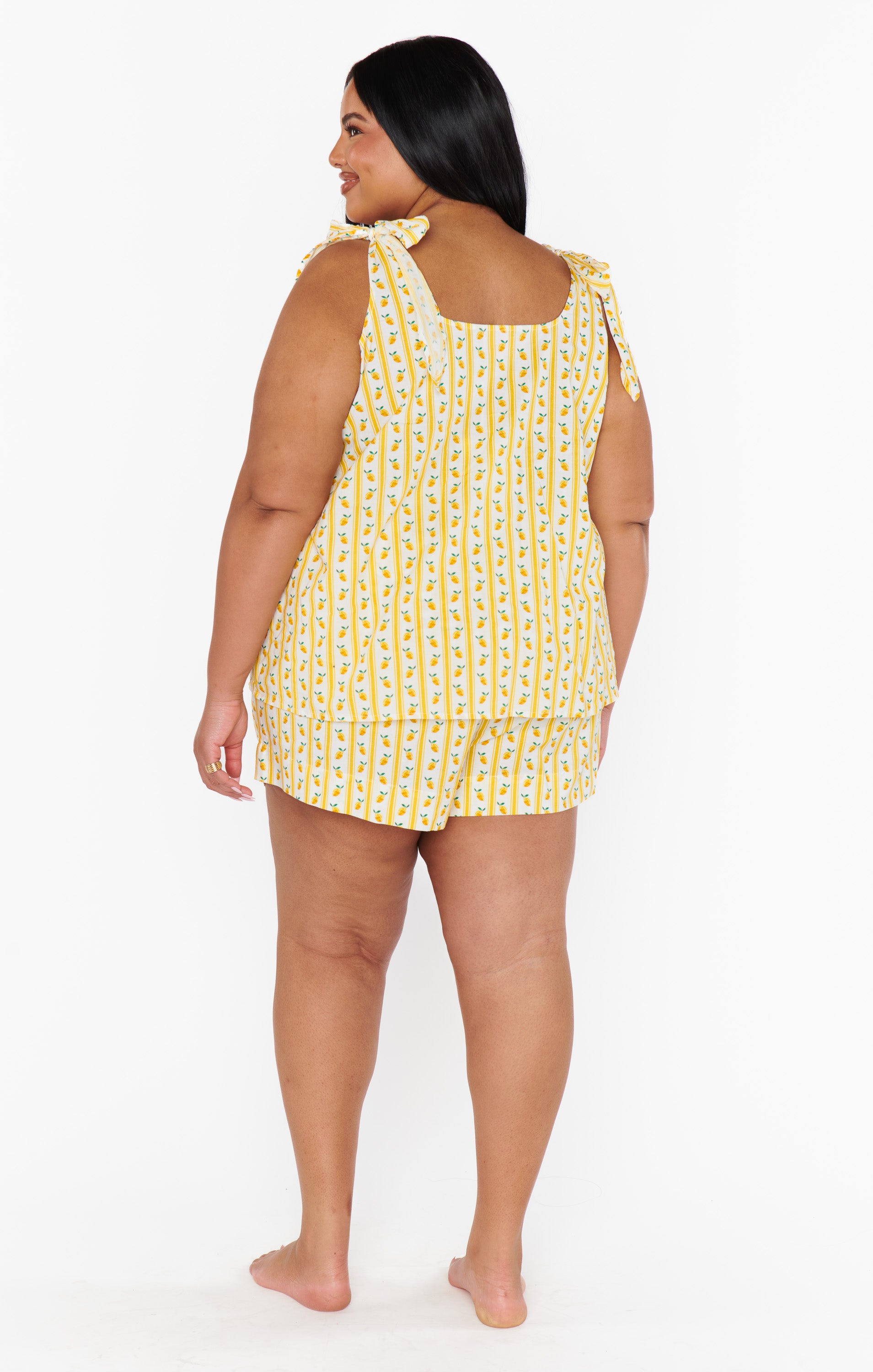 Women's Limoncello Stripe Pajama Set with Adjustable Straps | Britt Bow