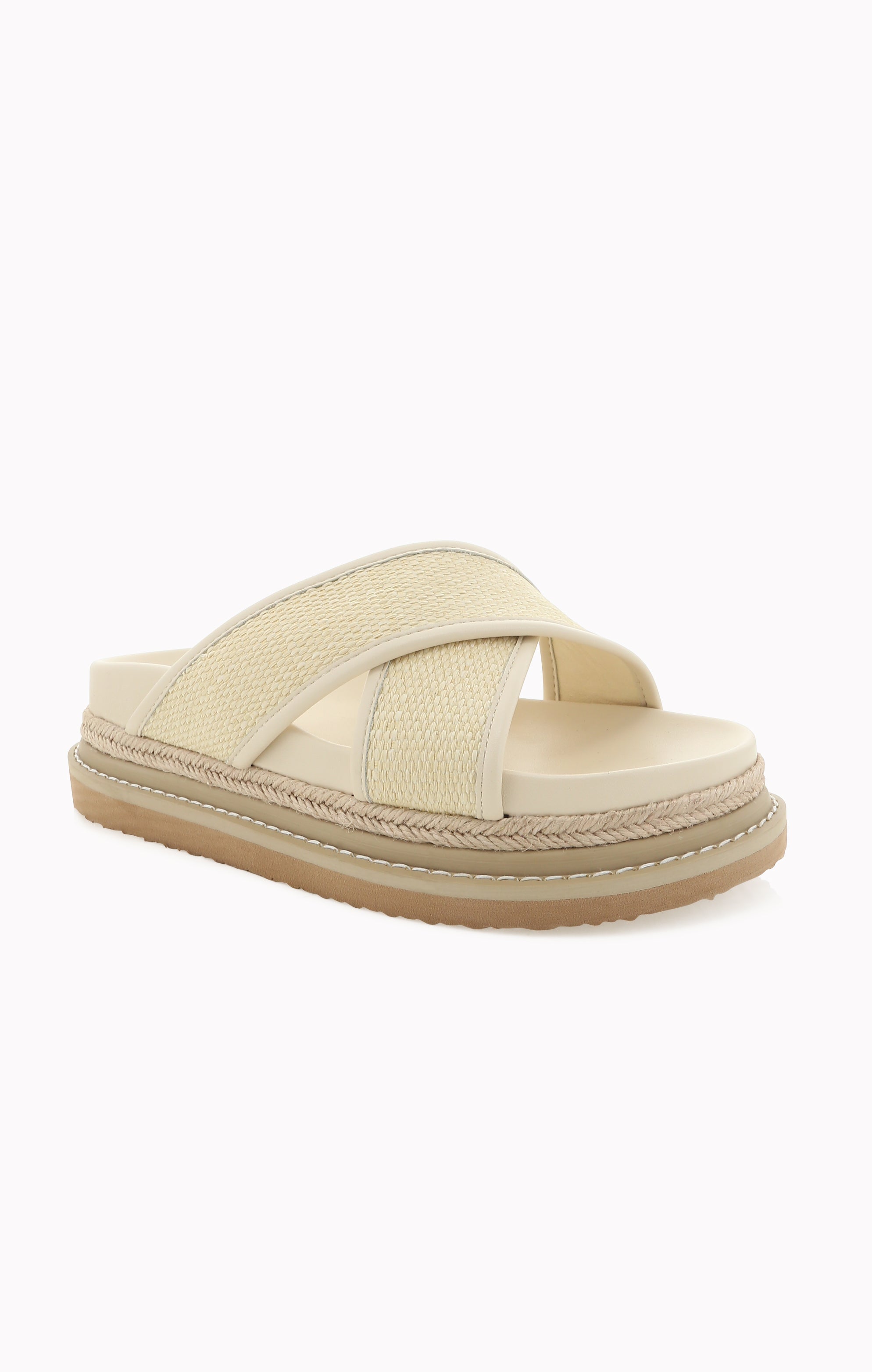 Cream Raffia Platform Sandals for Beach & Vacation | Billini Aysha