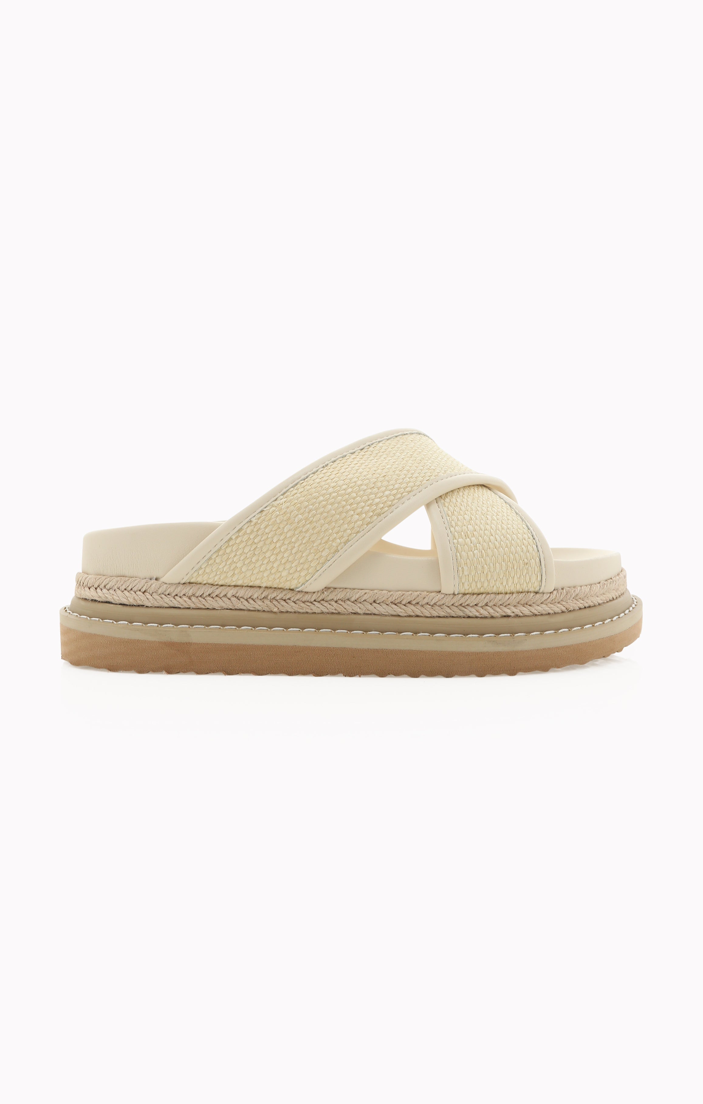 Cream Raffia Platform Sandals for Beach & Vacation | Billini Aysha