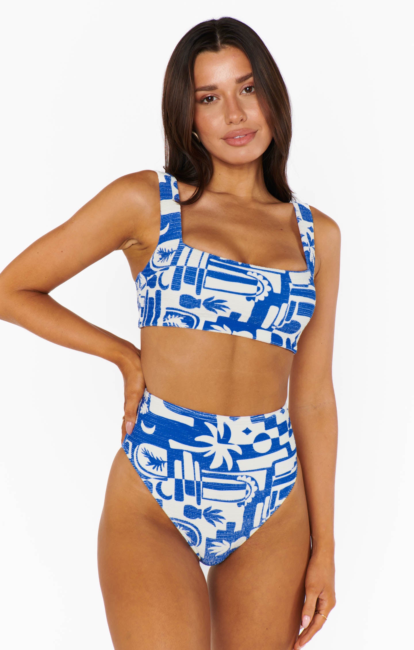 Adjustable Scoop Neck Swimsuit Top | Santorini Contour Scrunch