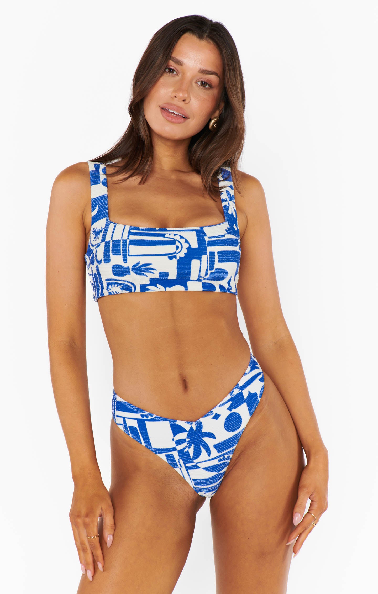 Adjustable Scoop Neck Swimsuit Top | Santorini Contour Scrunch