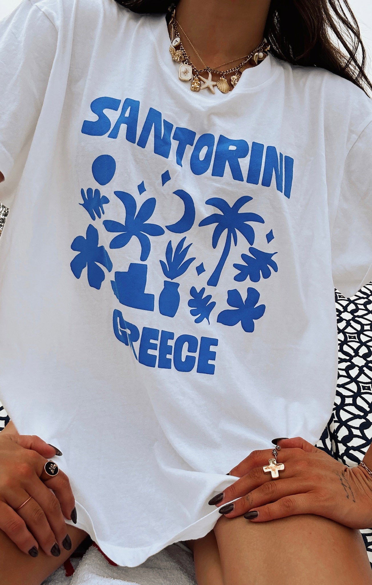 Santorini Graphic Oversized Tee for Casual Wear | Travis Tee