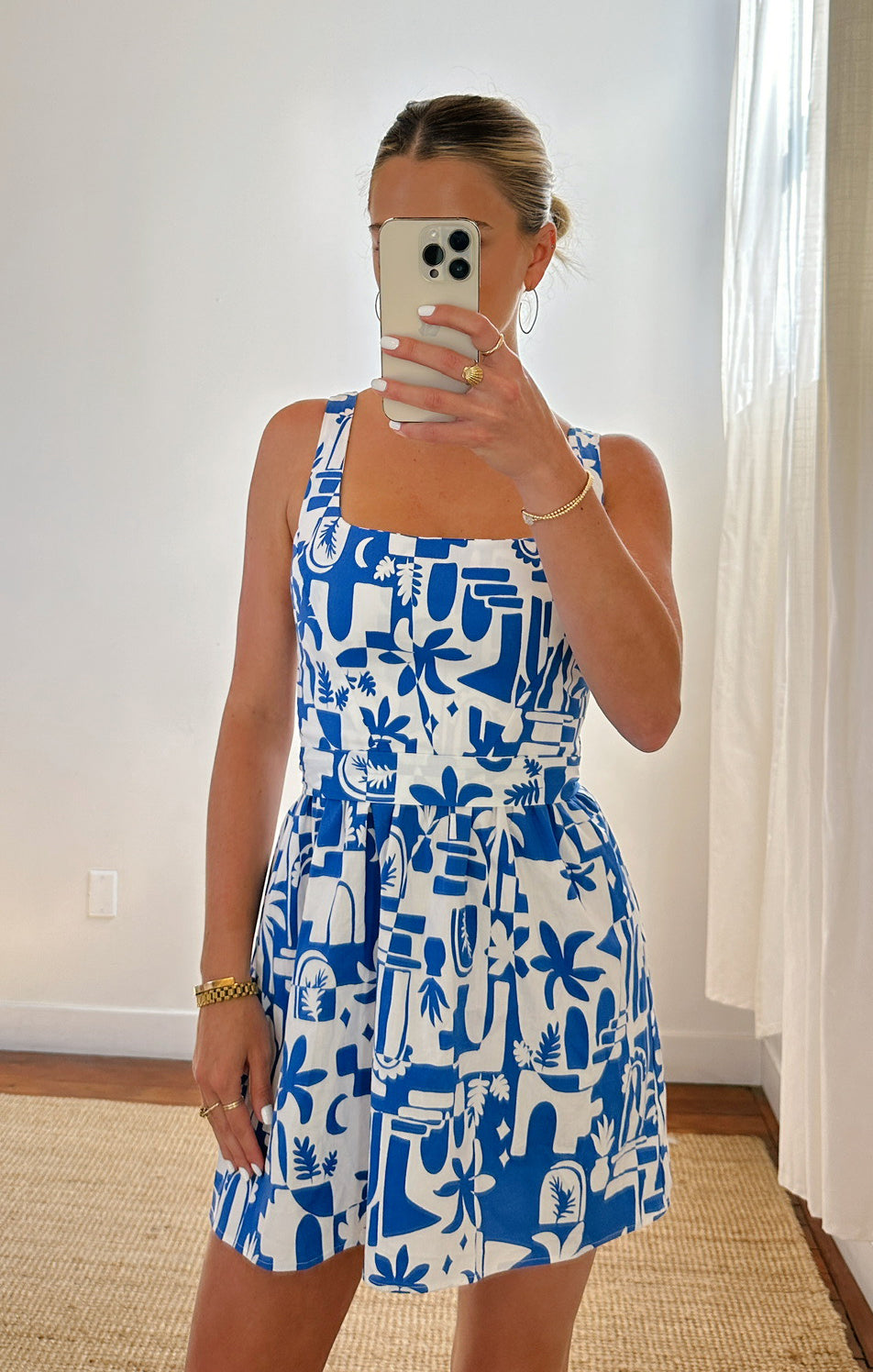 Summer Mini Dress with Smocked Back & Adjustable Straps | Ariana