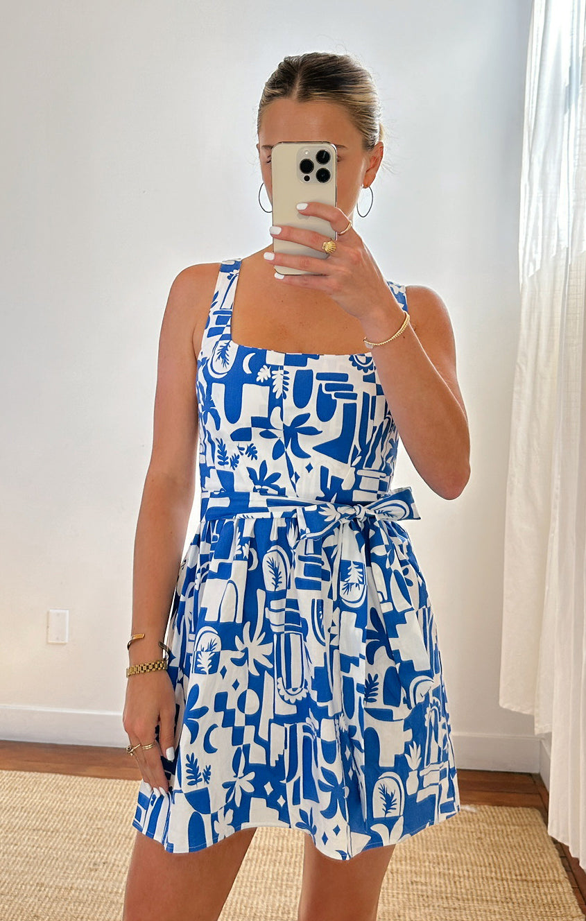 Summer Mini Dress with Smocked Back & Adjustable Straps | Ariana