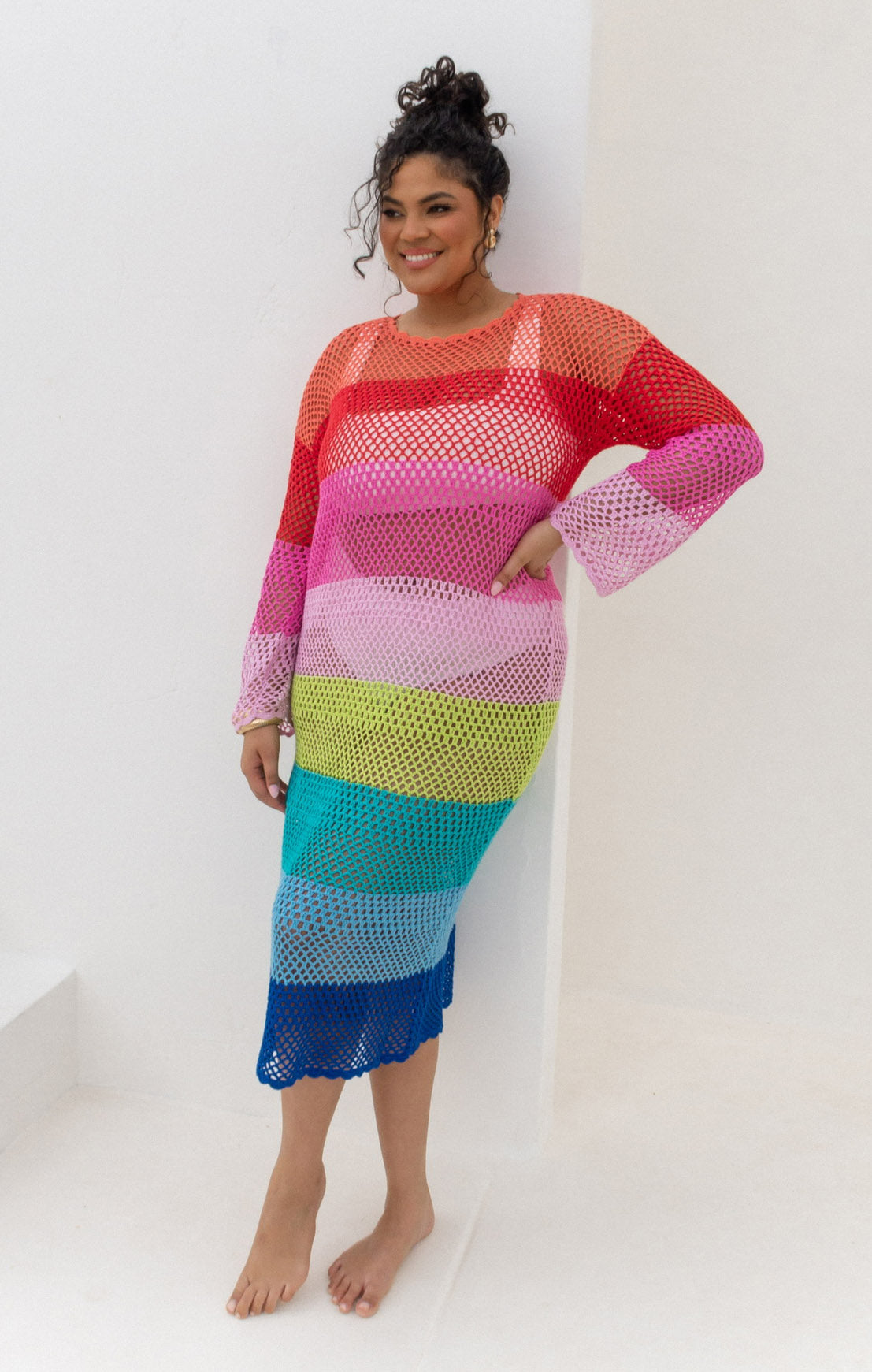 Stripe Crochet Midi Coverup for Swim & Summer | Paula